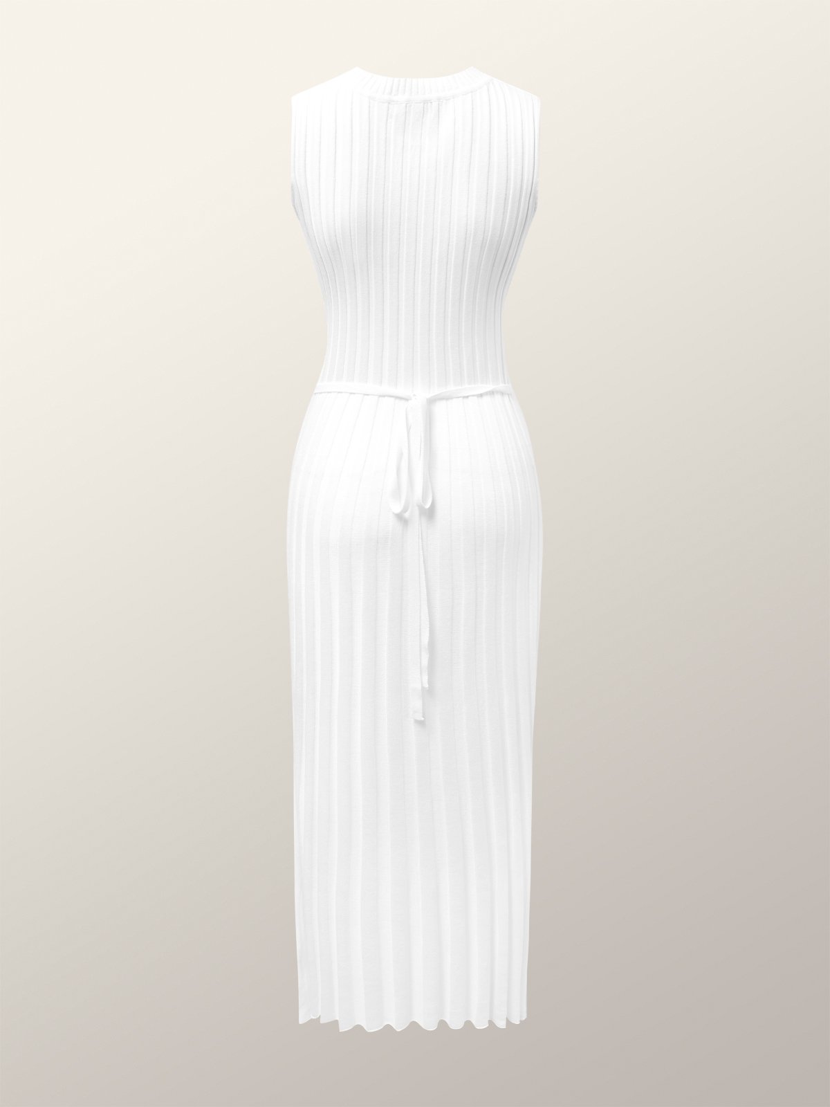 Robes Pulls Femmes Plain Automne Élégant Polyester à Haute Élasticité Sans Manches Col Rond Top Débardeur Trapèze