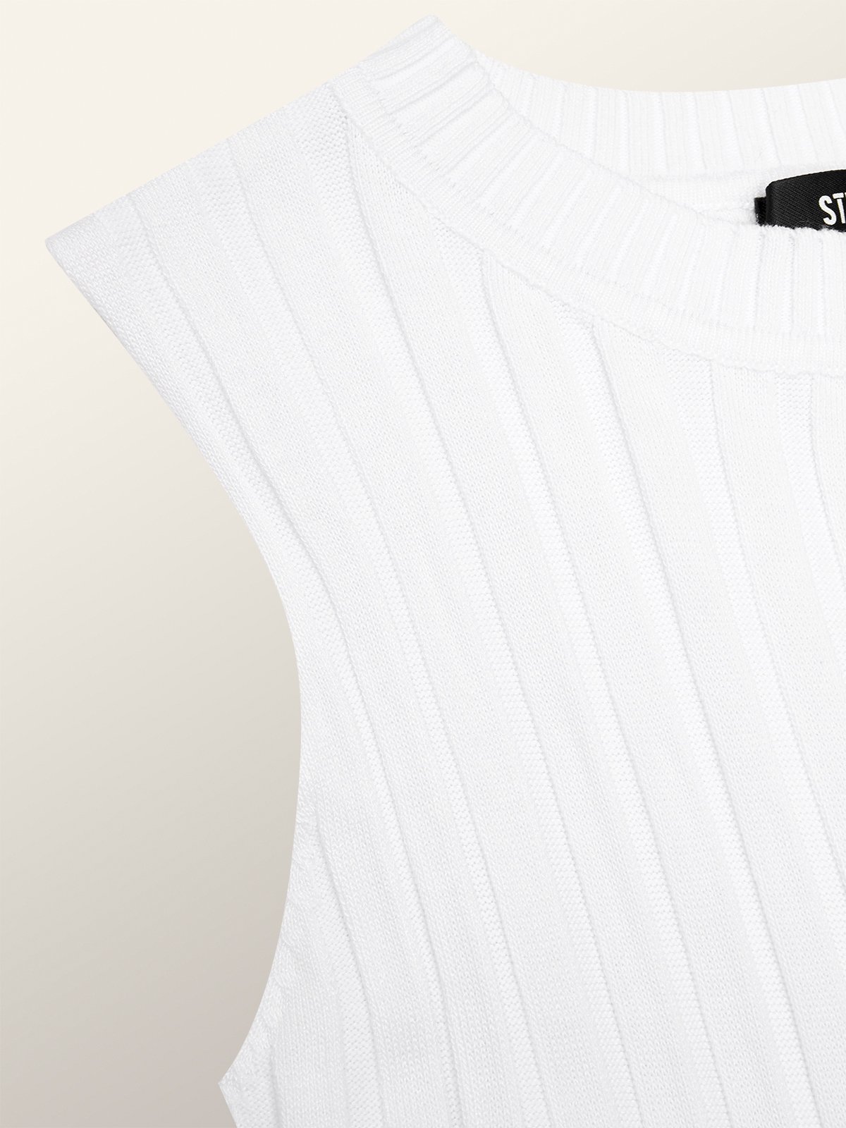 Robes Pulls Femmes Plain Automne Élégant Polyester à Haute Élasticité Sans Manches Col Rond Top Débardeur Trapèze
