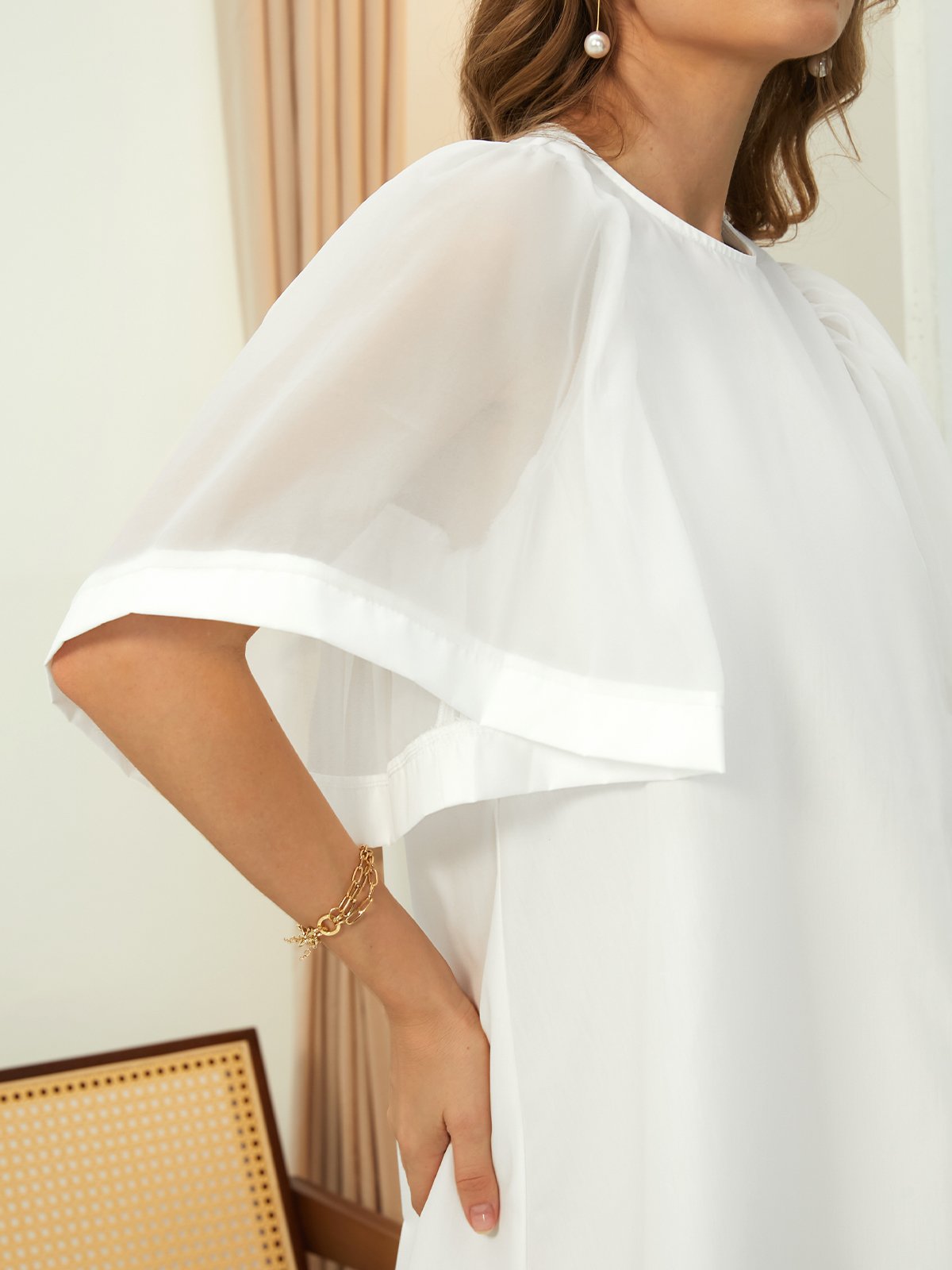 Robes Femmes Plain Été Urbain Polyester Naturel Léger Quotidien Ample Jupe