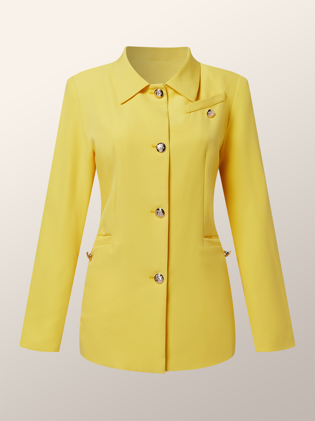 Blazers Femmes Plain Printemps / Automne Urbain Naturel Quotidien Manches Longues Ligne X Régulier Col de Chemise