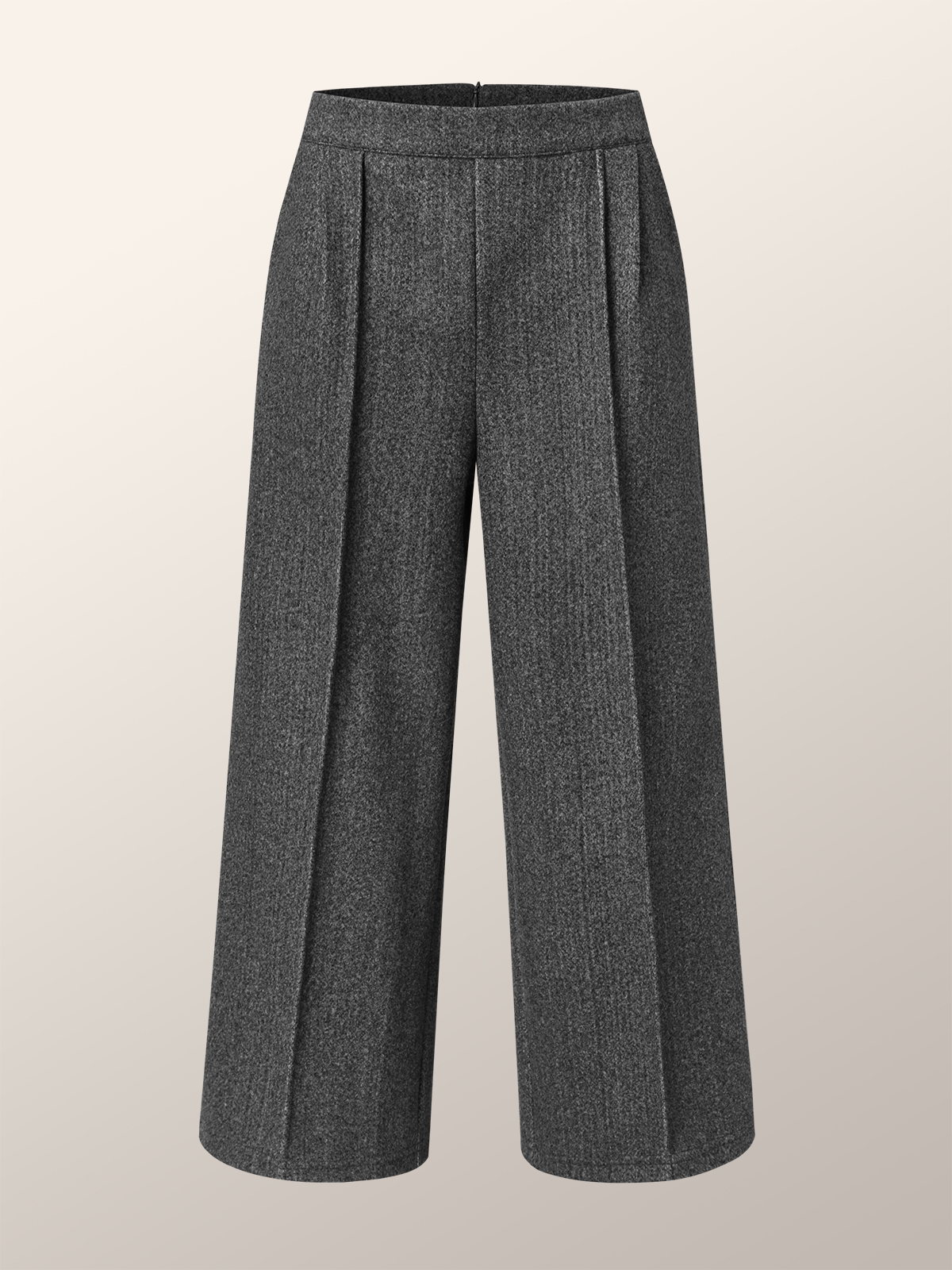 Mode Pantalons Plain Printemps / Automne Urbain Aucune élasticité Quotidien Taille Moyenne Étoffe de laine Droit Régulier pour Femmes