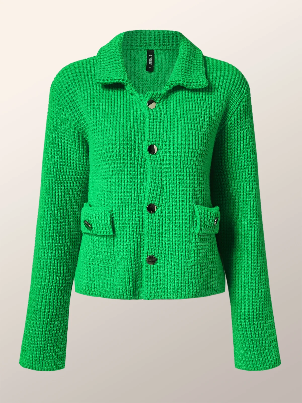Cardigans Femmes Plain Printemps / Automne Urbain Tricoté Aucune élasticité Quotidien Régulier Droit Régulier