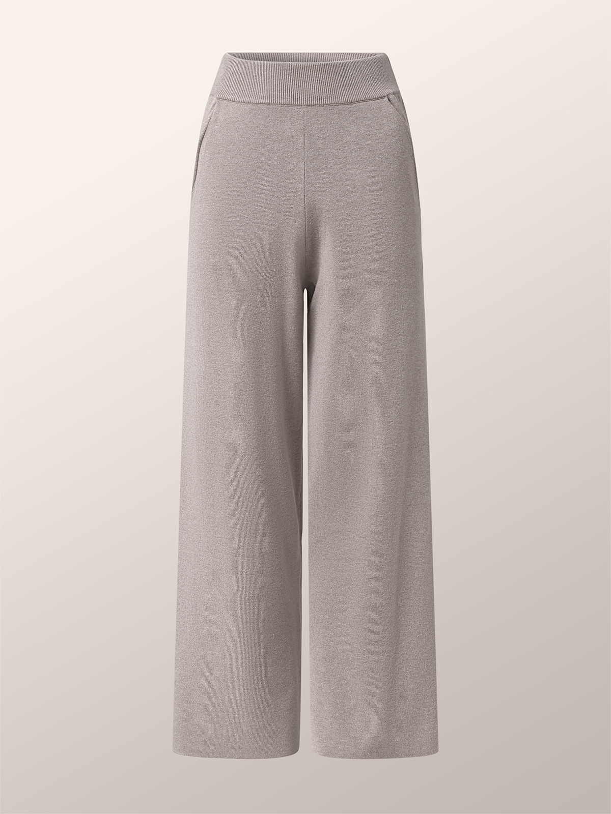 Pantalons Femmes Plain Printemps / Automne Urbain Tricoté Taille Haute Aucune élasticité Long Droit Régulier