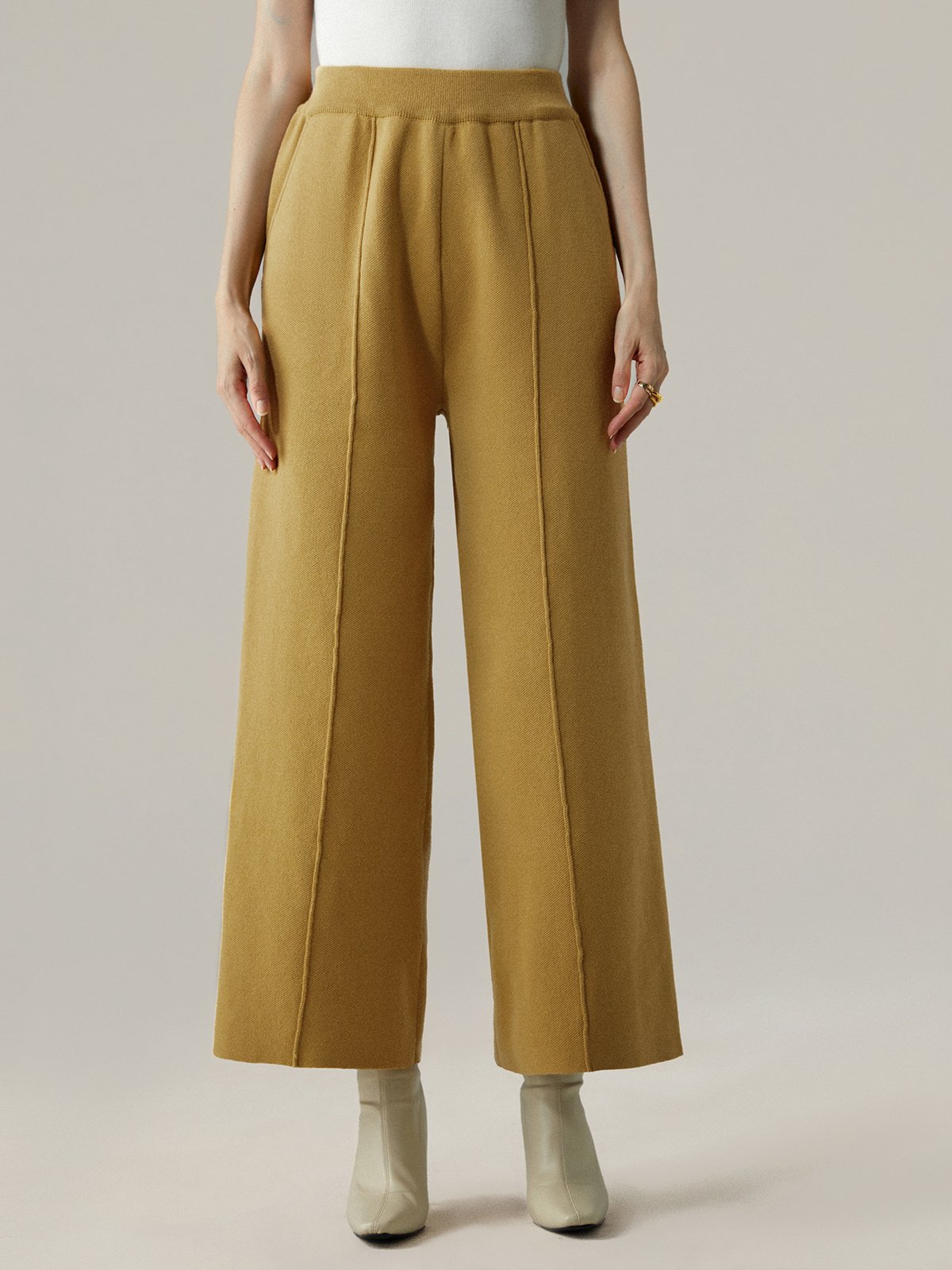 Pantalons Femmes Plain Printemps / Automne Urbain Polyester Naturel Poids lourd Quotidien Pantalon à la cheville Droit