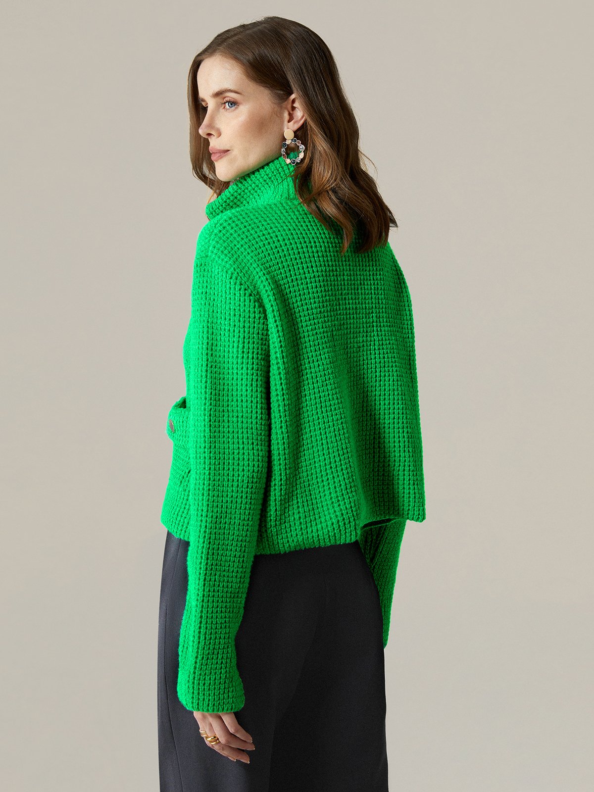 Cardigans Femmes Plain Printemps / Automne Urbain Tricoté Aucune élasticité Quotidien Régulier Droit Régulier