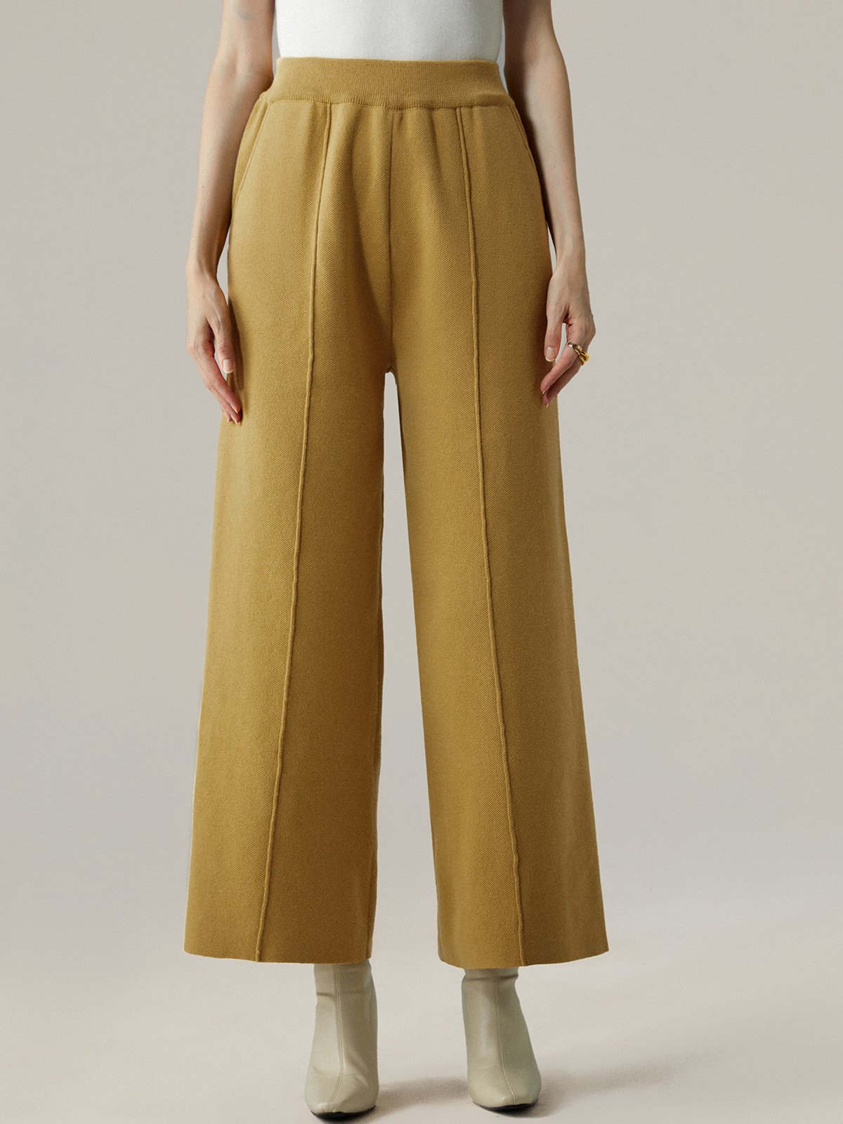 Pantalons Femmes Plain Printemps / Automne Urbain Polyester Naturel Poids lourd Quotidien Pantalon à la cheville Droit