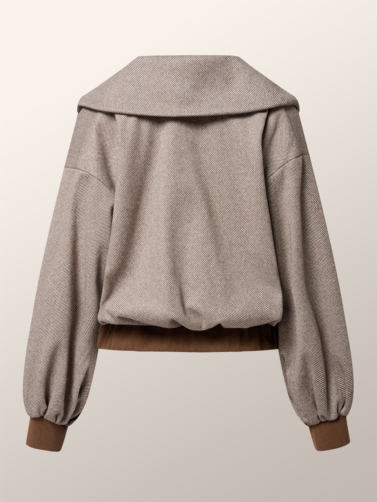 Blousons Femmes Printemps / Automne Urbain Chevrons Polyester Micro-élasticité Quotidien Ample Col Châle Régulier