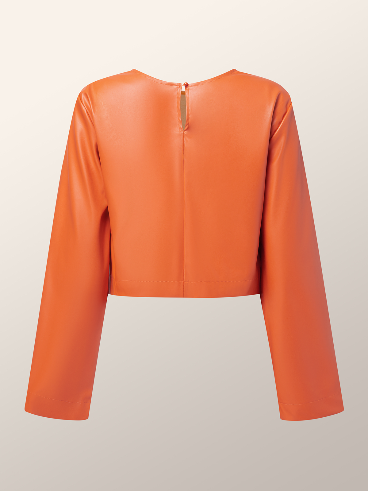 Cuir Tops Femmes Plain Automne Urbain Quotidien Manches Longues Col Rond Régulier Droit Régulier