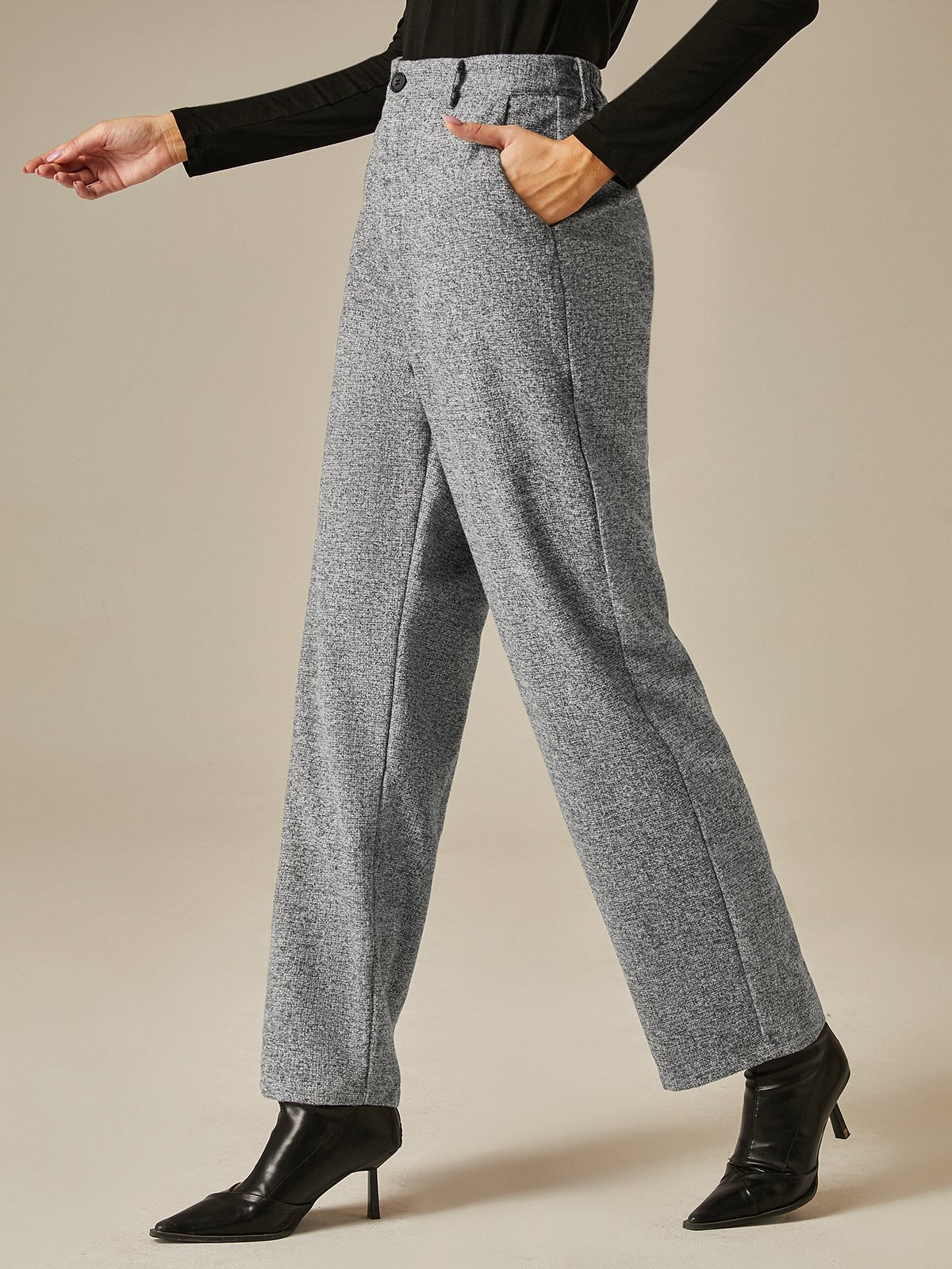 Mode Pantalons Femmes Plain Printemps / Automne Urbain Aucune élasticité Faire la navette Pantalon droit Long Droit Régulier
