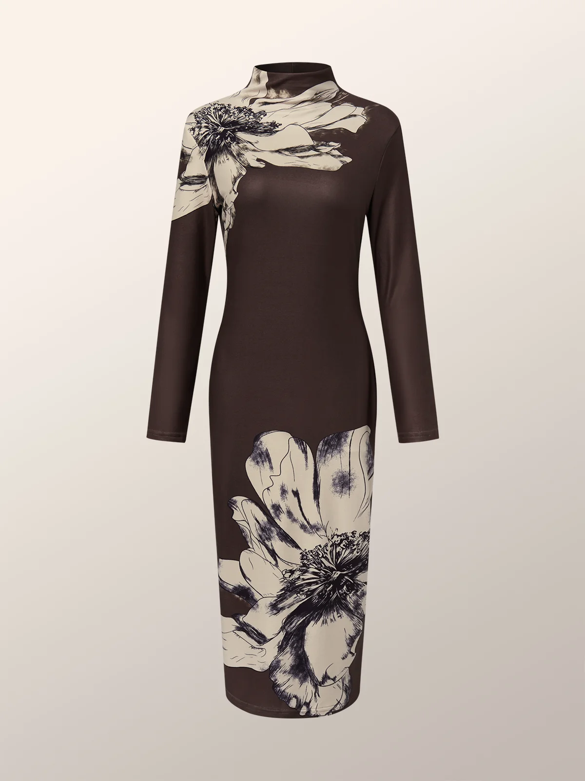 Robes Floral Printemps / Automne Élégant Naturel Quotidien Serré Manches Longues Robe Portefeuille Non pour Femmes
