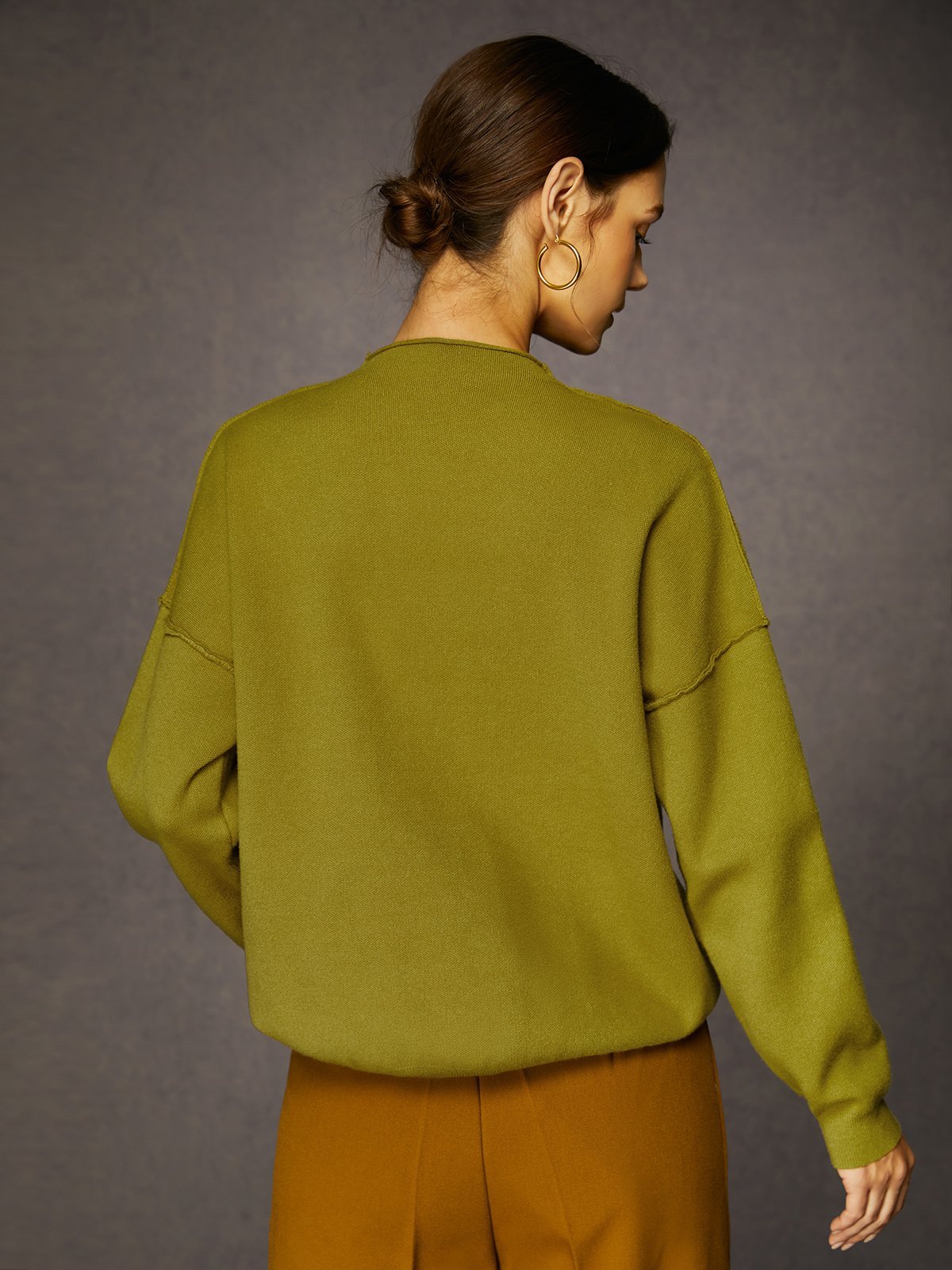Pulls Femmes Plain Printemps / Automne Urbain Viscose Aucune élasticité Ample Manches Longues Régulier Régulier