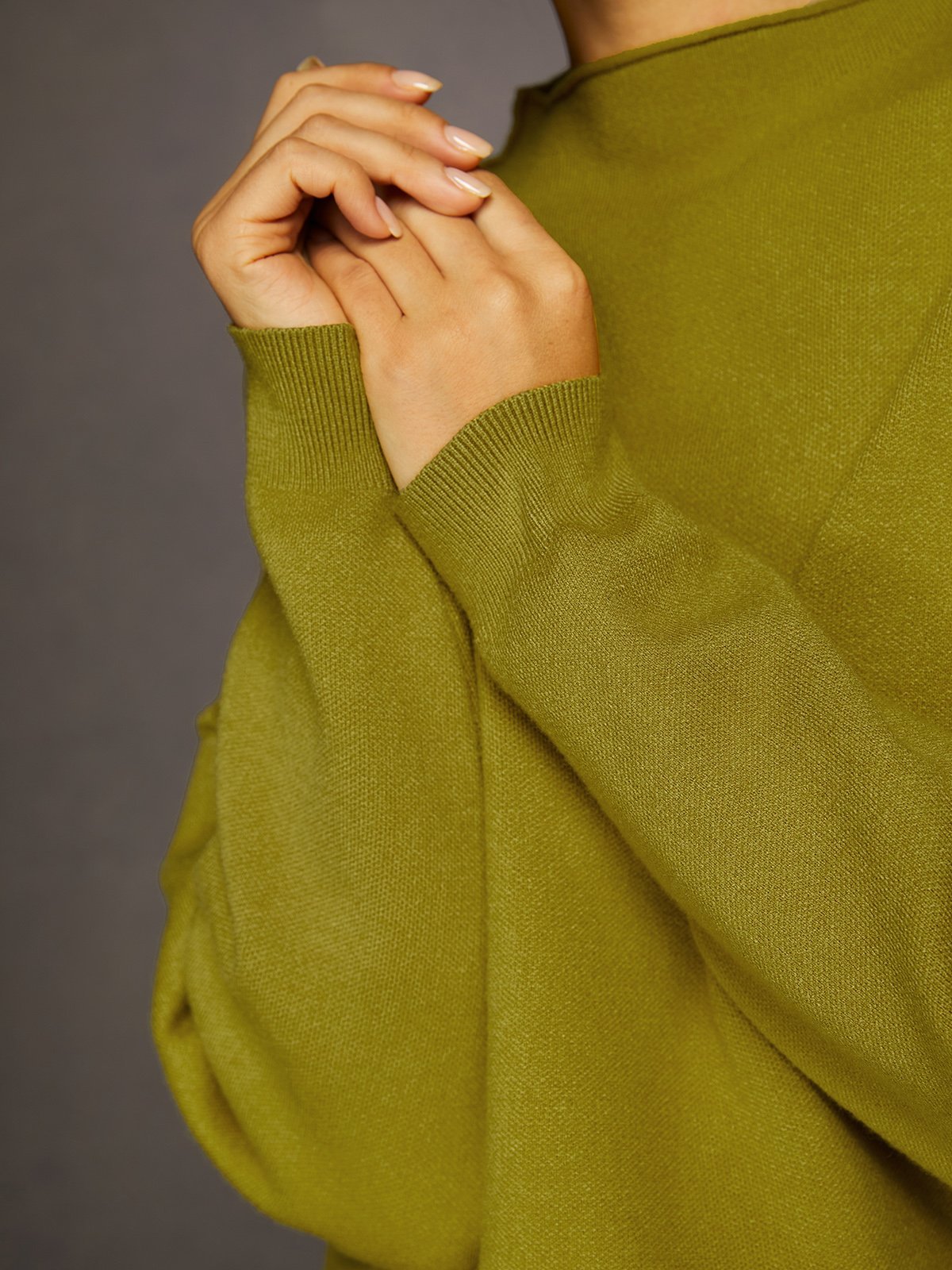 Pulls Femmes Plain Printemps / Automne Urbain Viscose Aucune élasticité Ample Manches Longues Régulier Régulier