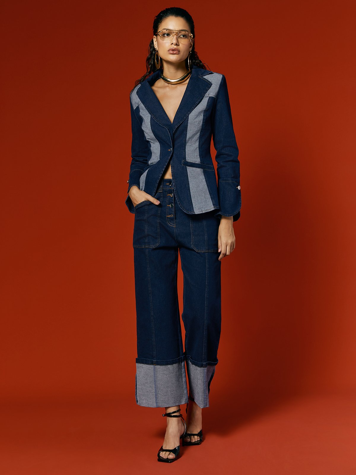 Jeans Plain Printemps / Automne Urbain Micro-élasticité Faire la navette Pantalon droit Long Droit Régulier pour Femmes