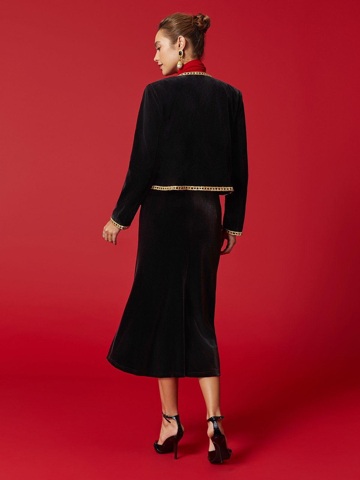 Blousons Plain Printemps / Automne Urbain Boutonné Aucune élasticité Peluche Manches Longues Régulier Régulier pour Femmes