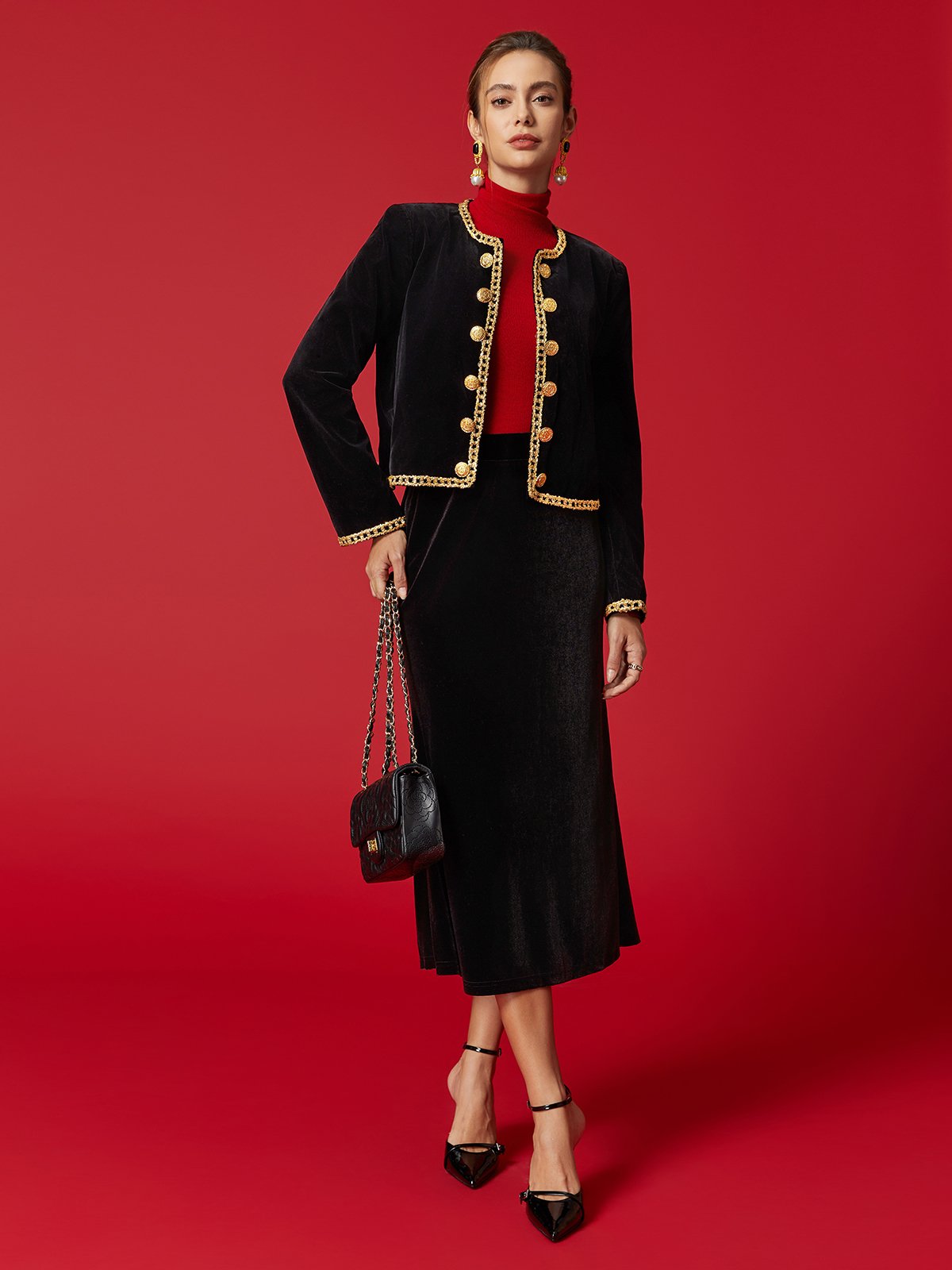 Blousons Plain Printemps / Automne Urbain Boutonné Aucune élasticité Peluche Manches Longues Régulier Régulier pour Femmes