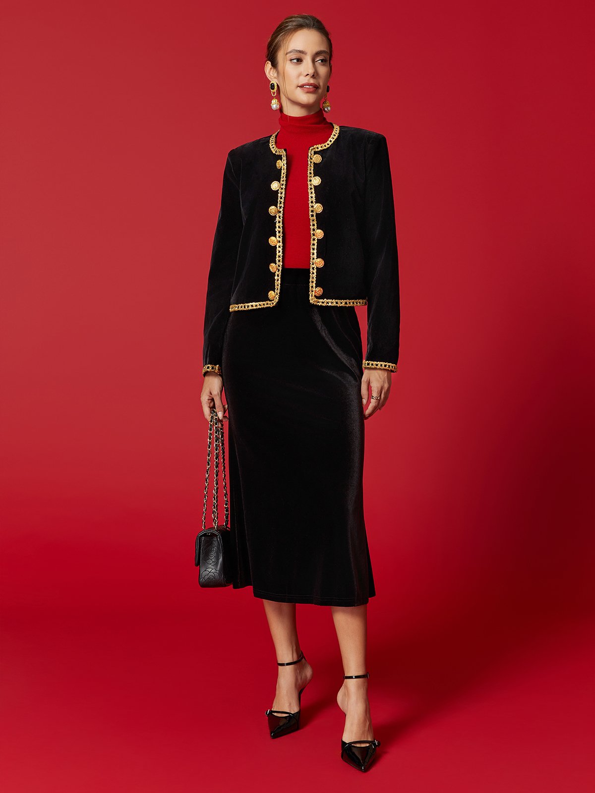 Blousons Plain Printemps / Automne Urbain Boutonné Aucune élasticité Peluche Manches Longues Régulier Régulier pour Femmes