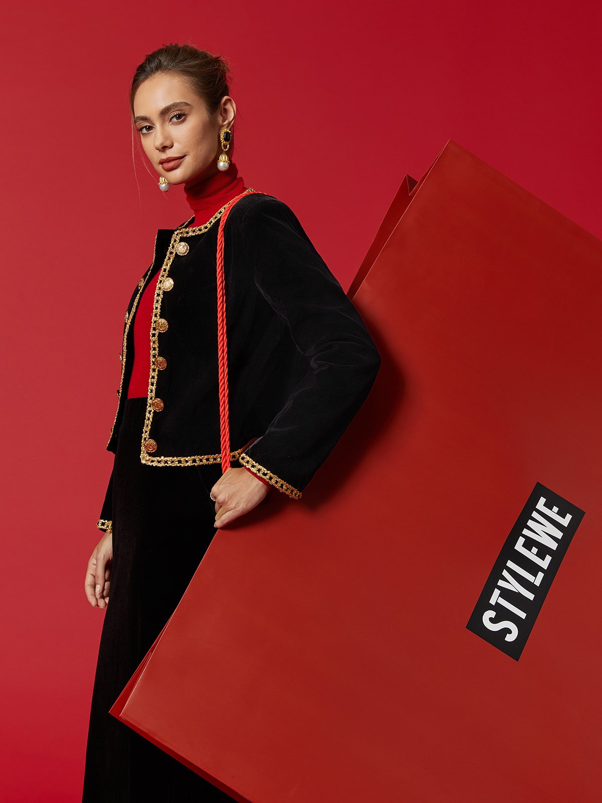 Blousons Plain Printemps / Automne Urbain Boutonné Aucune élasticité Peluche Manches Longues Régulier Régulier pour Femmes