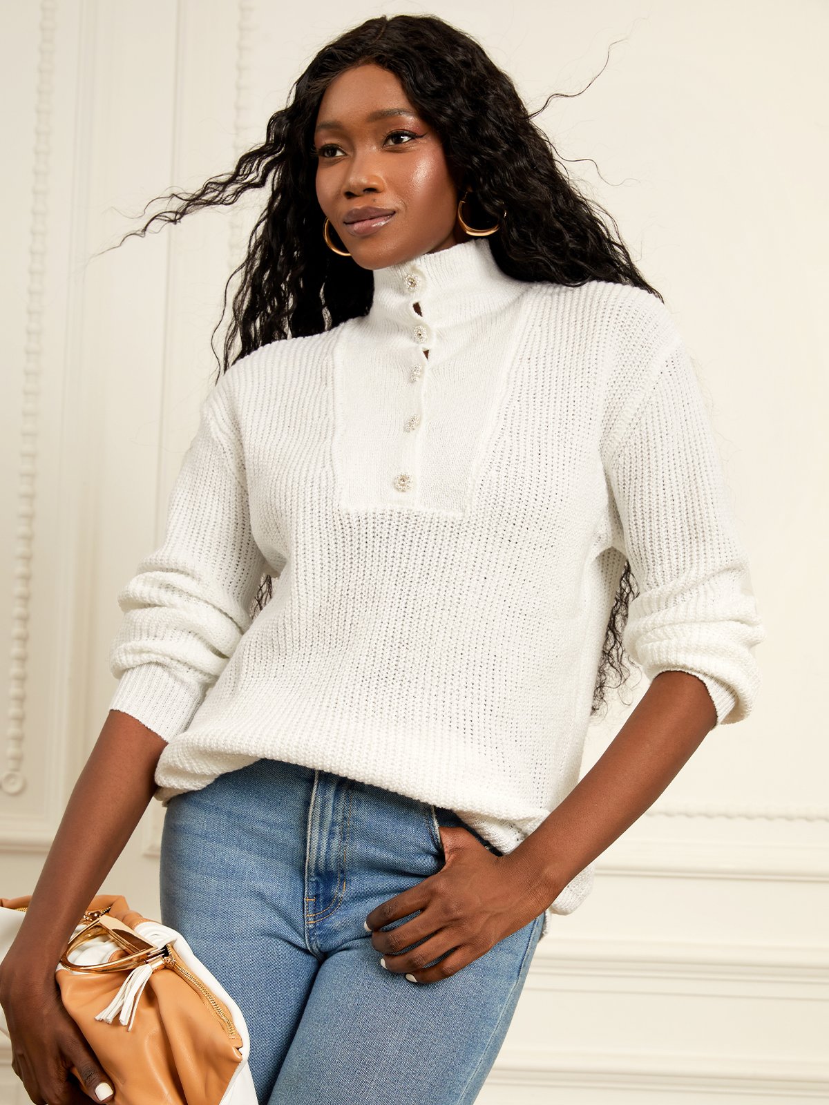 Pull Quotidien Plain Boutonné