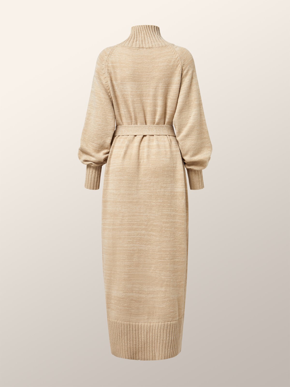 Robes Plain Hiver Élégant Naturel Poids lourd Micro-Élasticité Quotidien Ample Col Roulé pour Femmes