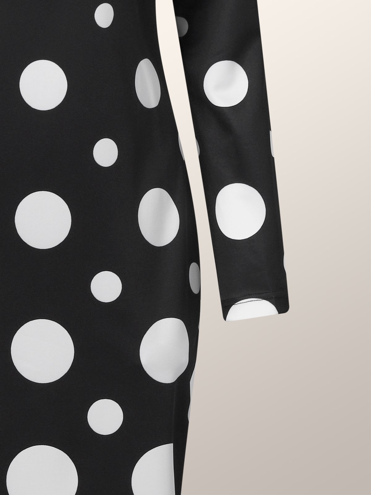 Pois Polka Automne Élégant Quotidien Manches Longues l'Encolure Bateau S-Ligne Régulier Régulier Taille Robes pour femmes