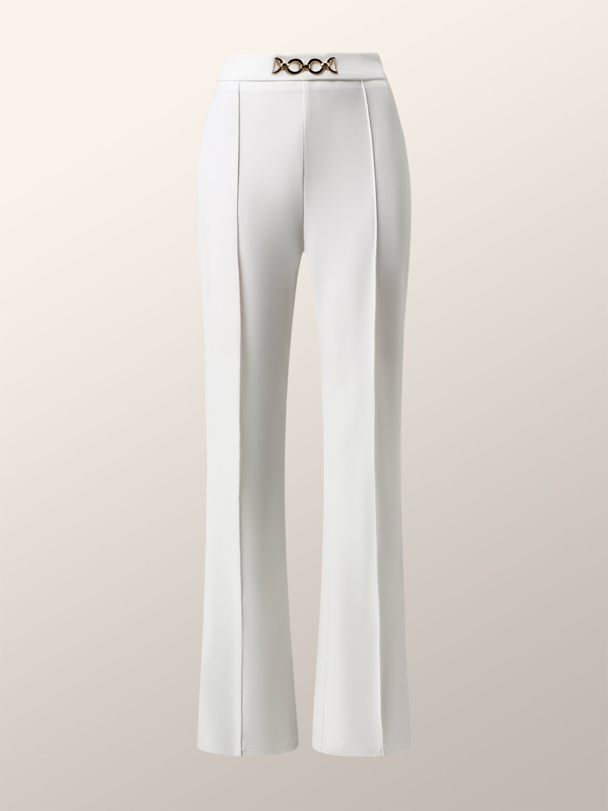 Été Taille Haute à Fermeture Zippée Léger Coupe Régulière Plain Pantalons