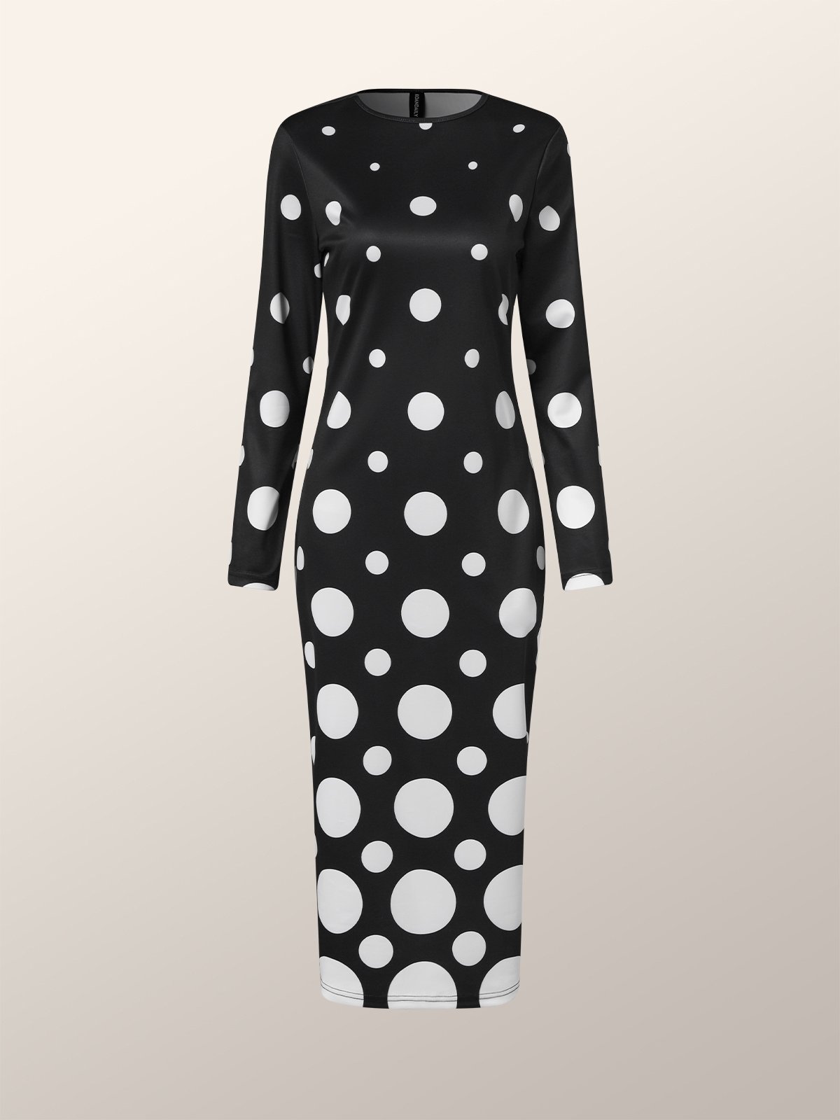 Pois Polka Automne Élégant Quotidien Manches Longues l'Encolure Bateau S-Ligne Régulier Régulier Taille Robes pour femmes