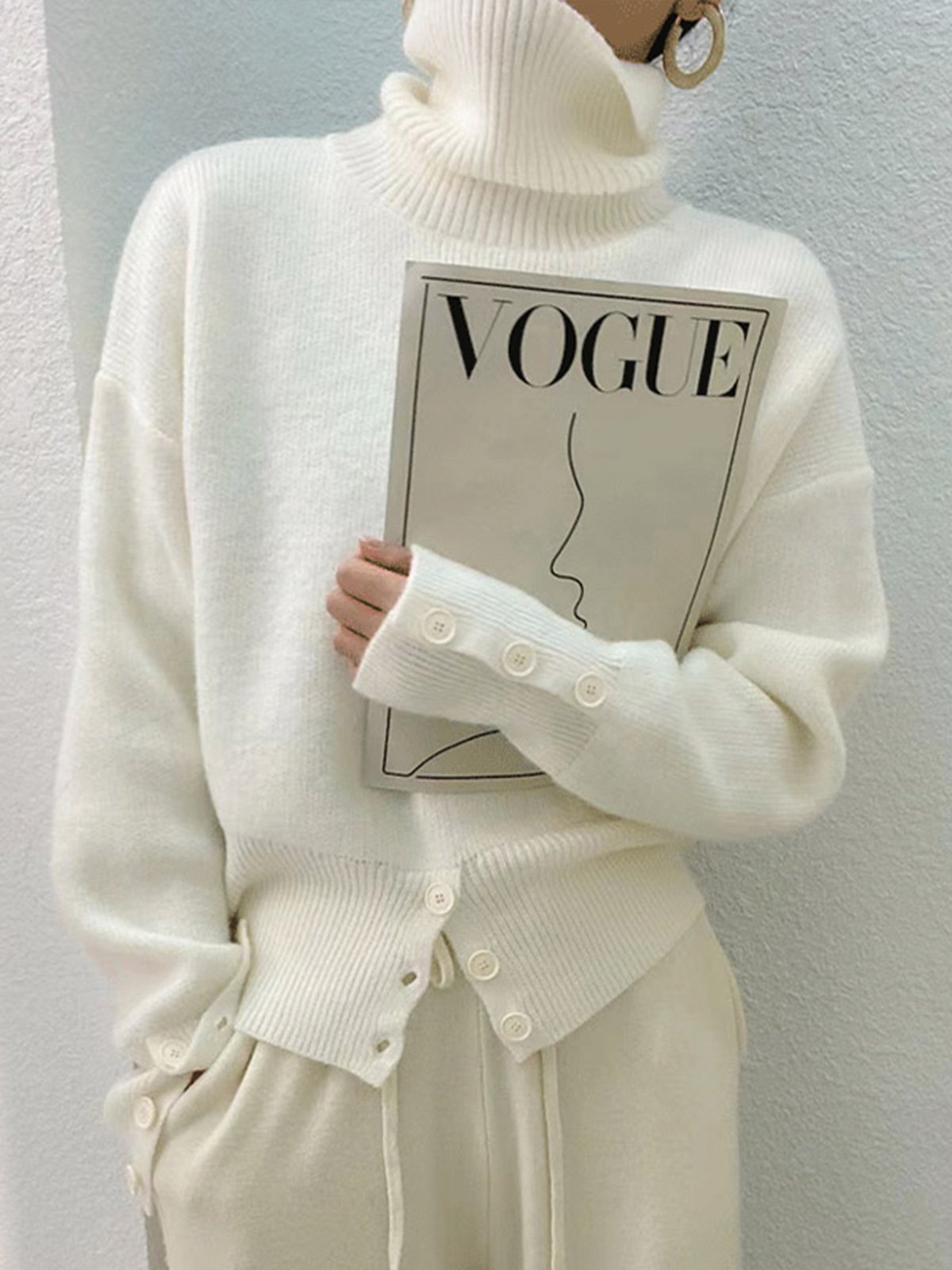 Pull Femmes Plain Simple Automne 1 * robe Manches Longues Régulier Droit Régulier Élasticité moyenne