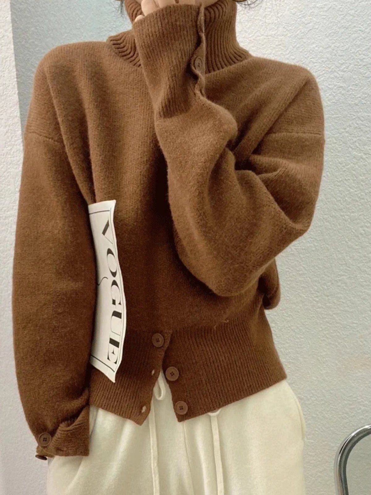 Pull Femmes Plain Simple Automne 1 * robe Manches Longues Régulier Droit Régulier Élasticité moyenne