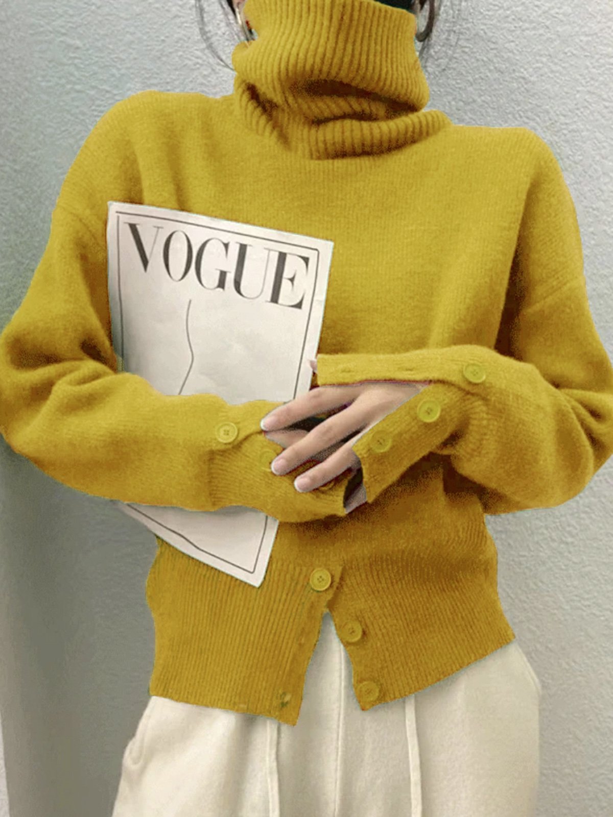 Pull Femmes Plain Simple Automne 1 * robe Manches Longues Régulier Droit Régulier Élasticité moyenne