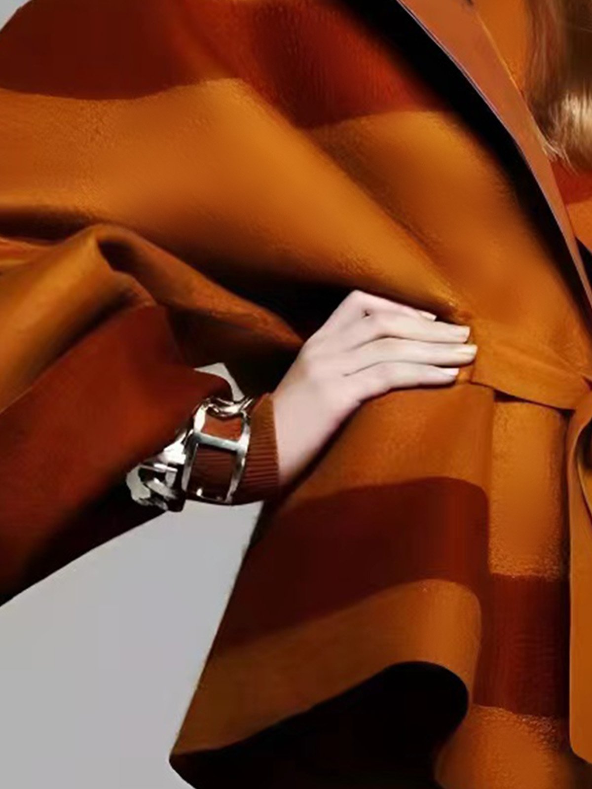Pardessus Femmes Rayé Hiver Élégant Polyester Naturel Poids lourd Aucune élasticité Quotidien Manches 3/4