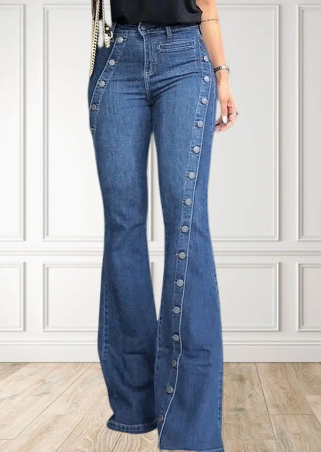 Jeans Femmes Décontracté Plain Toutes Les Saisons Naturel Faire la navette Pantalon droit Toile de Jean Droit Régulier