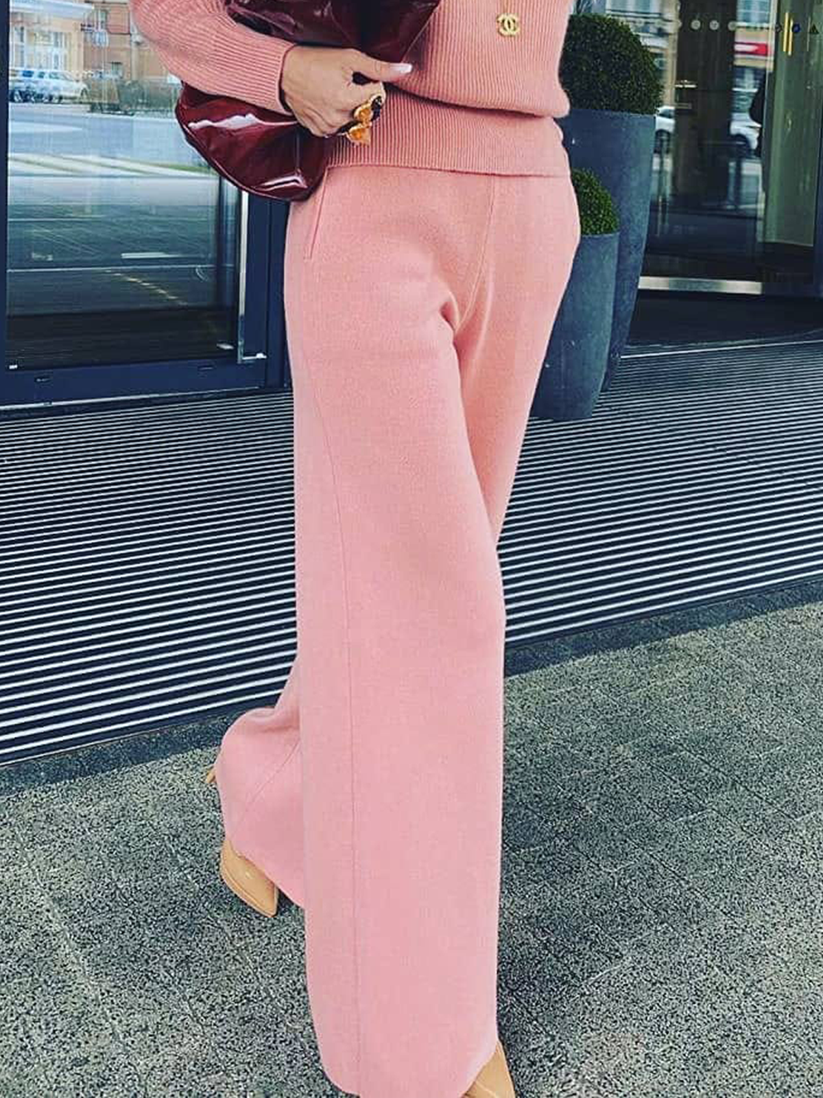 Pantalons Femmes Plain Printemps / Automne Urbain Naturel Aucune élasticité Quotidien Ample Pantalon droit Droit
