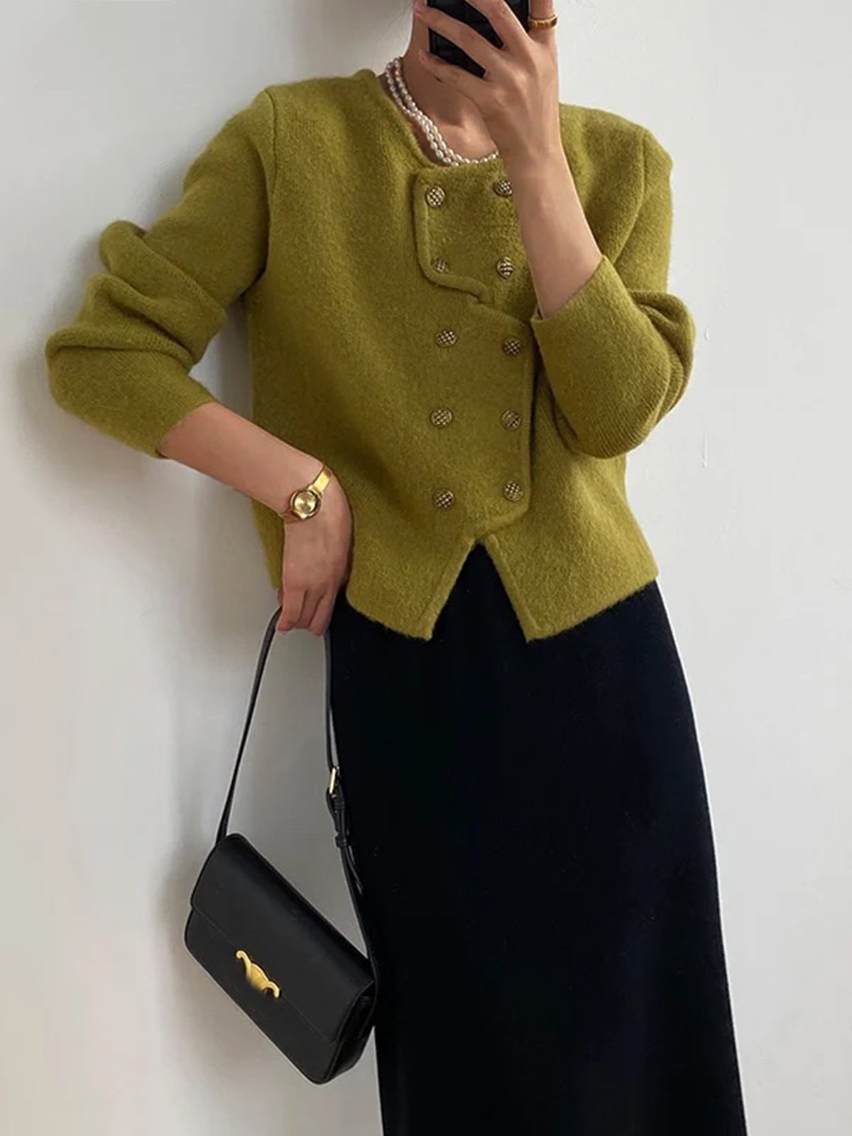 Cardigans Plain Printemps / Automne Urbain Naturel Aucune élasticité Quotidien Coupe Régulière Manches Longues Régulier pour Femmes