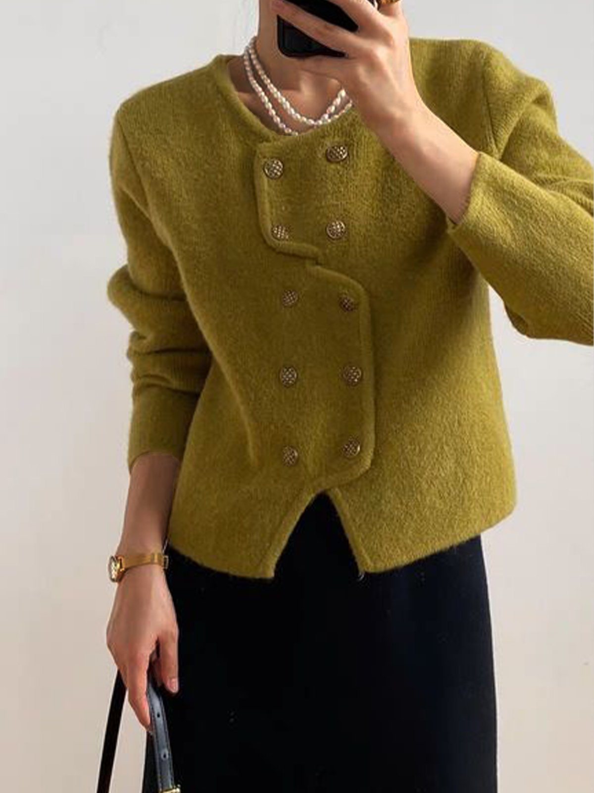 Cardigans Plain Printemps / Automne Urbain Naturel Aucune élasticité Quotidien Coupe Régulière Manches Longues Régulier pour Femmes