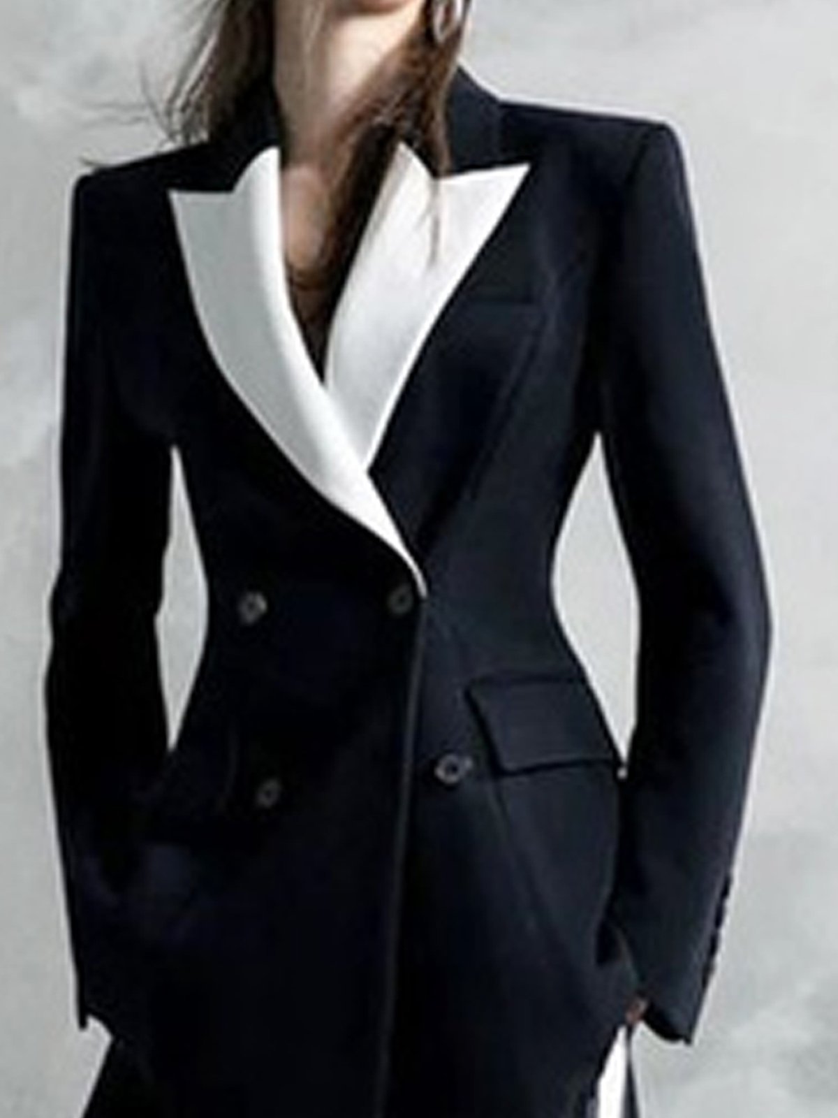 Veste urbaine à col chale à coupe régulière à coutures contrastées pour femmes