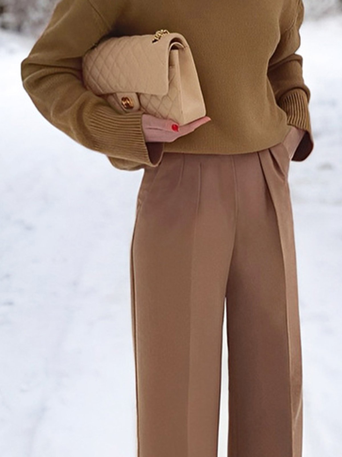 Mode Pantalons Femmes Plain Printemps / Automne Urbain Polyester Coupe Régulière Faire la navette Pantalon droit Droit Régulier