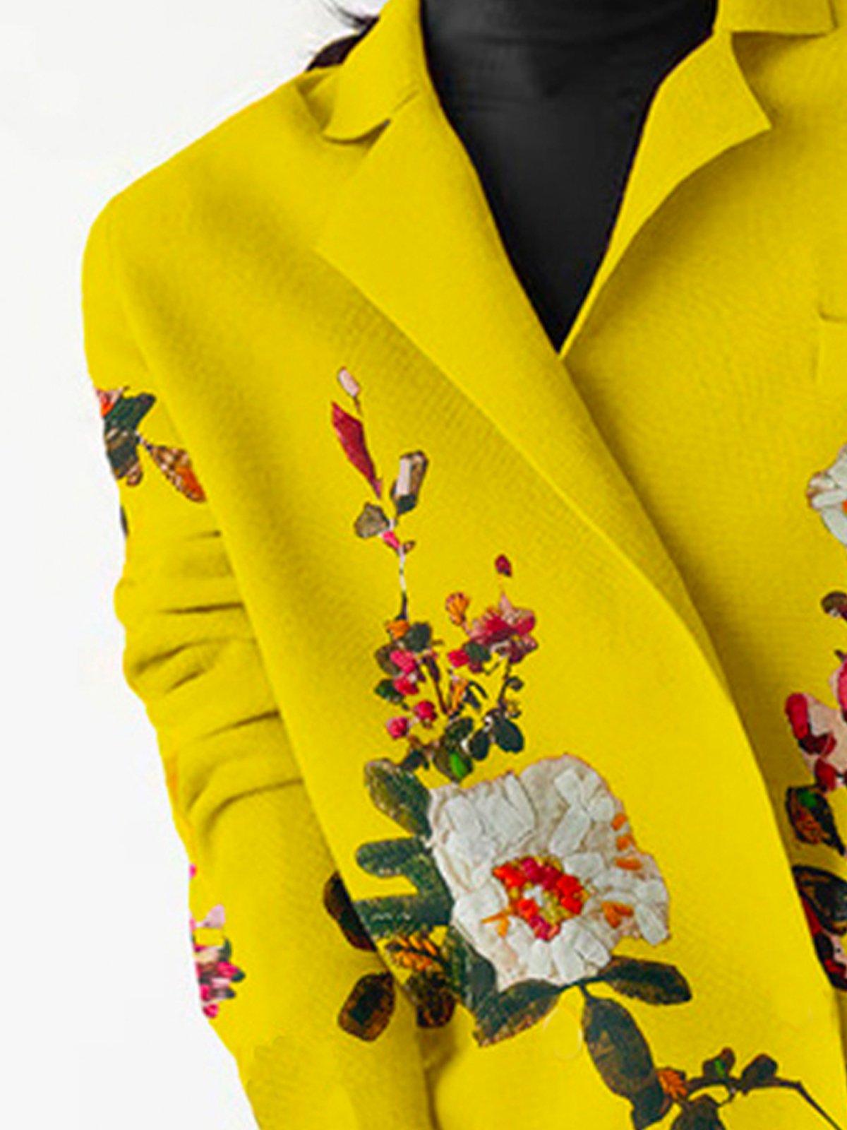 Cardigans Floral Printemps / Automne Urbain Polyester Aucune élasticité Quotidien Coupe Régulière Manches Longues Droit pour Femmes