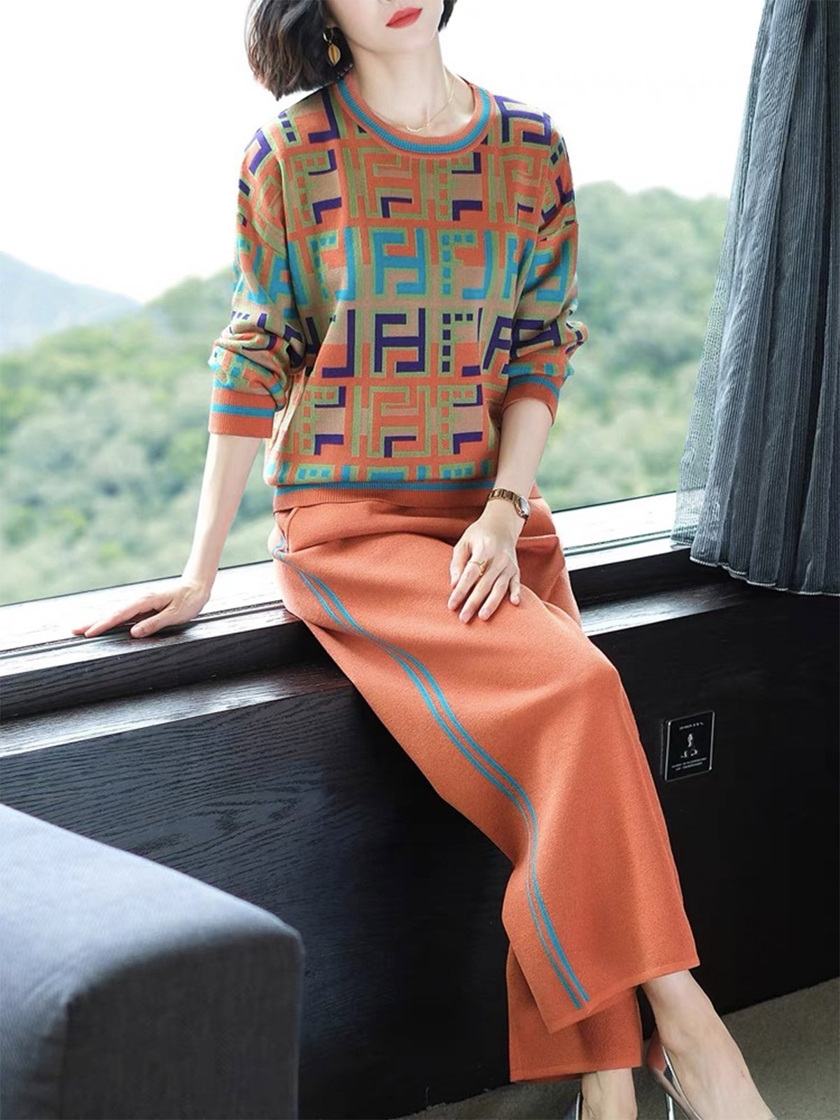 Pantalons Décontracté Bloc de Couleur Printemps / Automne Acrylique Naturel Quotidien Pantalon à la cheville Droit Élasticité moyenne pour Femmes