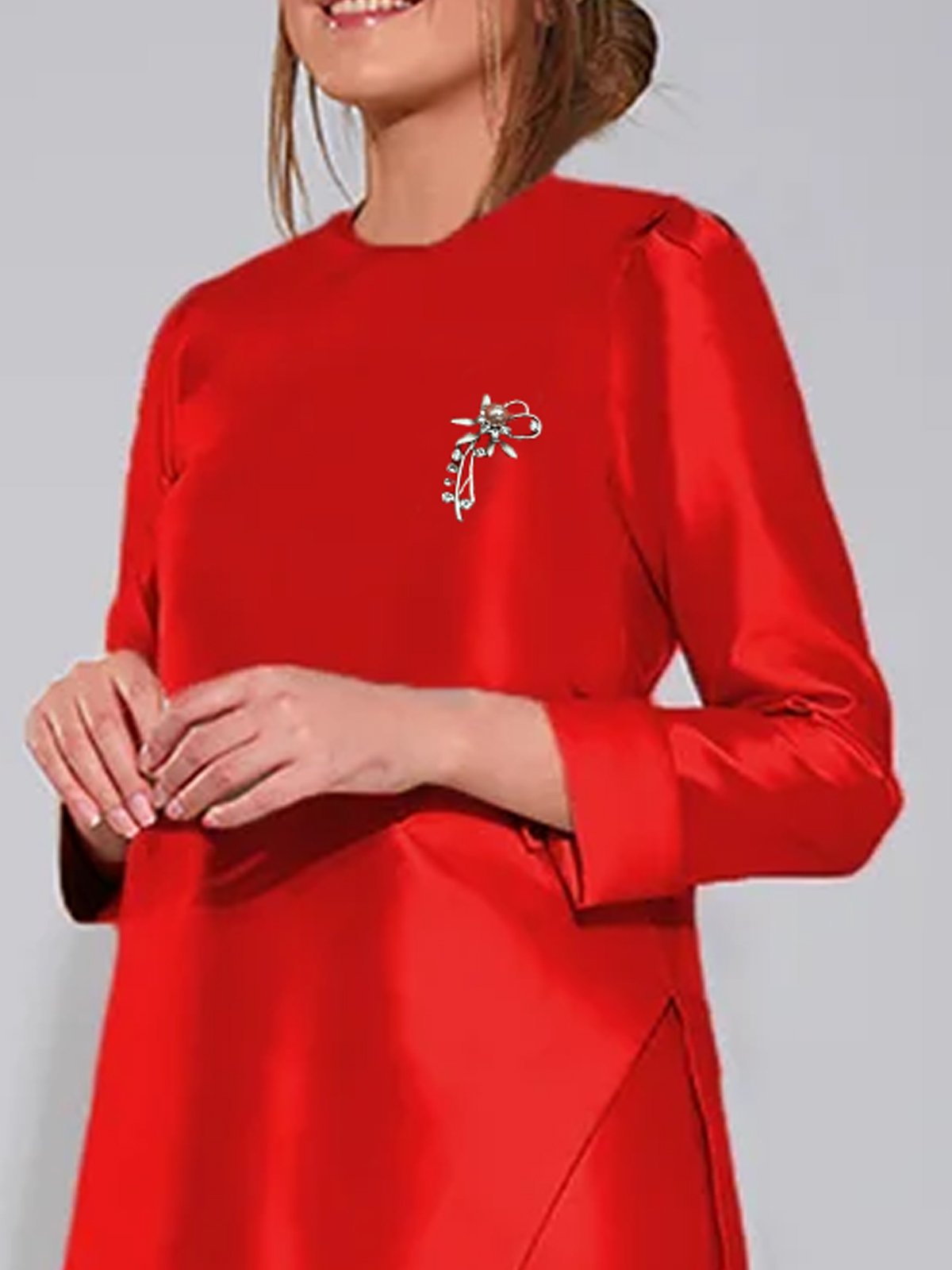 Chemises Plain Printemps / Automne Élégant Polyester Quotidien Coupe Régulière Manches Longues Long Régulier pour Femmes