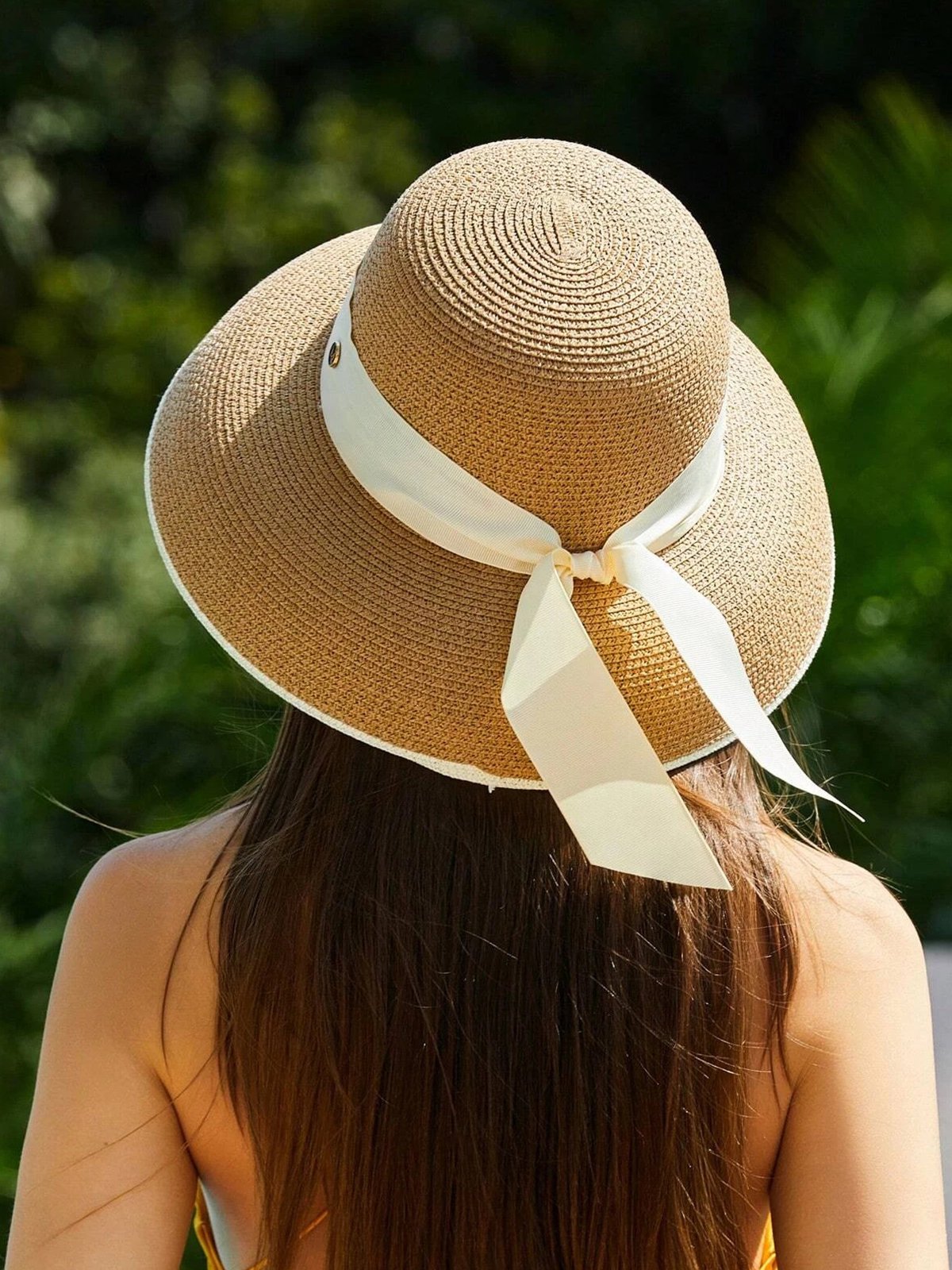 Bonnets Bloc de Couleur Toutes Les Saisons Vacances Plastique Quotidien Paille Régulier pour Femmes