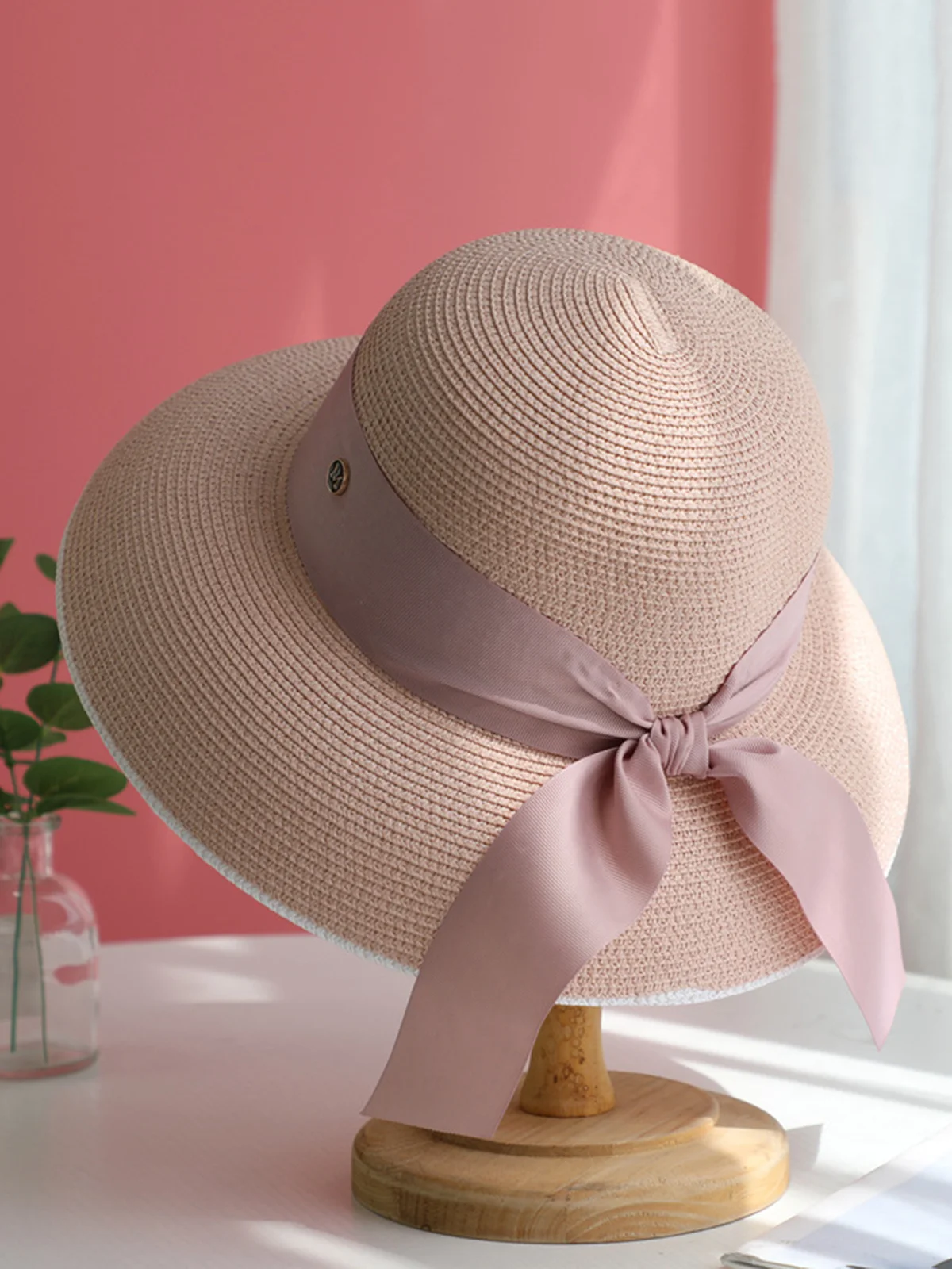 Bonnets Bloc de Couleur Toutes Les Saisons Vacances Plastique Quotidien Paille Régulier pour Femmes