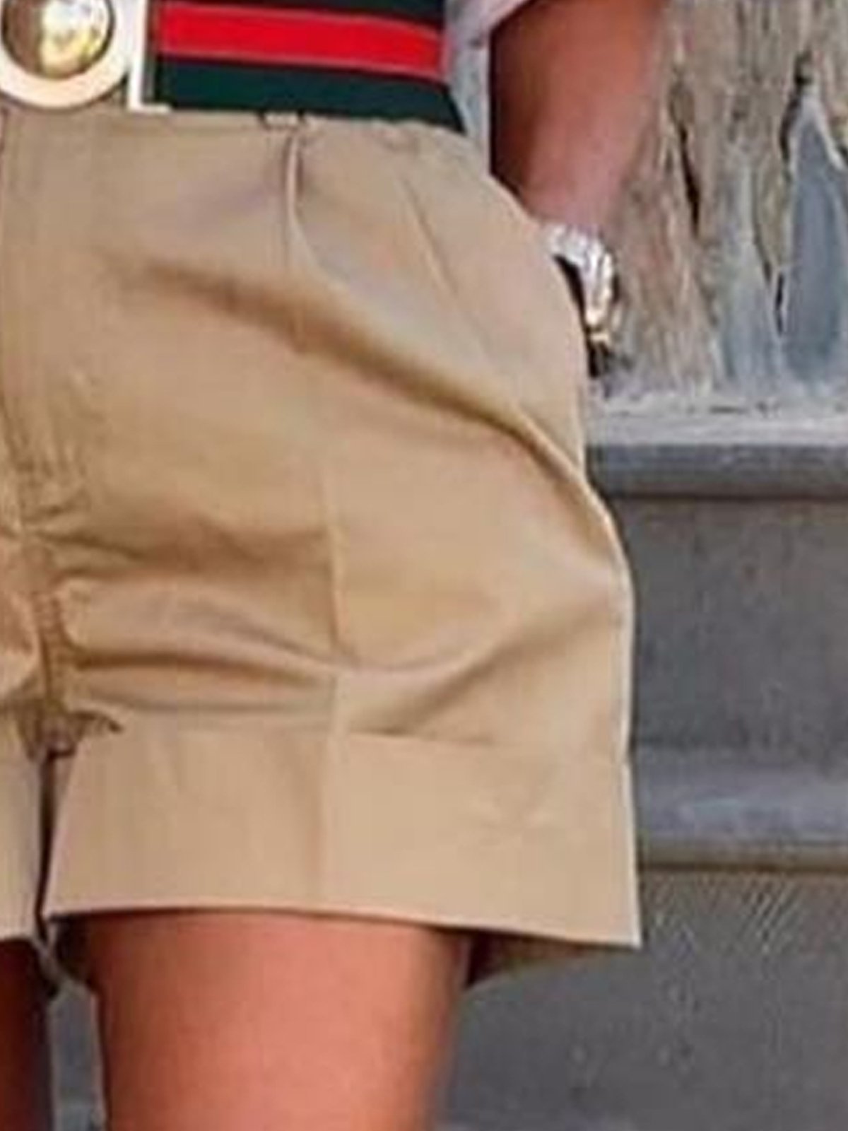 Shorts Décontracté Plain Été Polyester Taille Haute Quotidien Coupe Régulière Droit Régulier pour Femmes