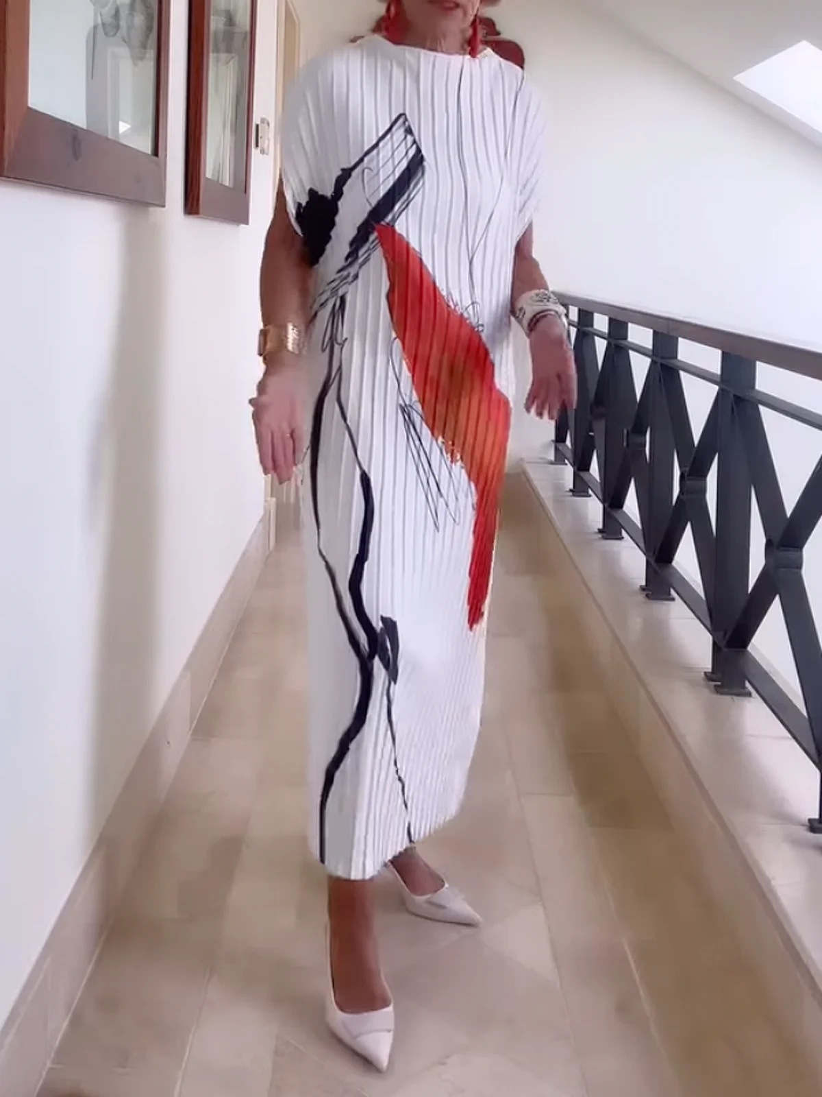 Robes Femmes Abstrait Été Élégant Polyester Léger Quotidien Ample Droit Non
