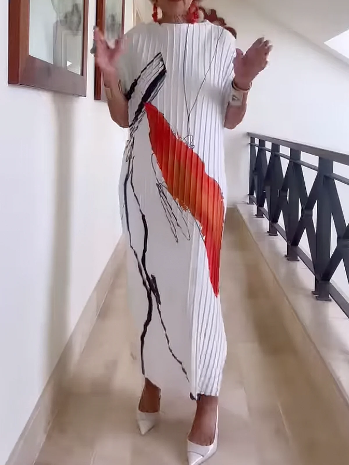 Robes Femmes Abstrait Été Élégant Polyester Léger Quotidien Ample Droit Non