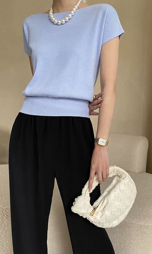 T-shirts Décontracté Plain Été Micro-élasticité Quotidien Ample Manches Courtes Col Rond Droit pour Femmes