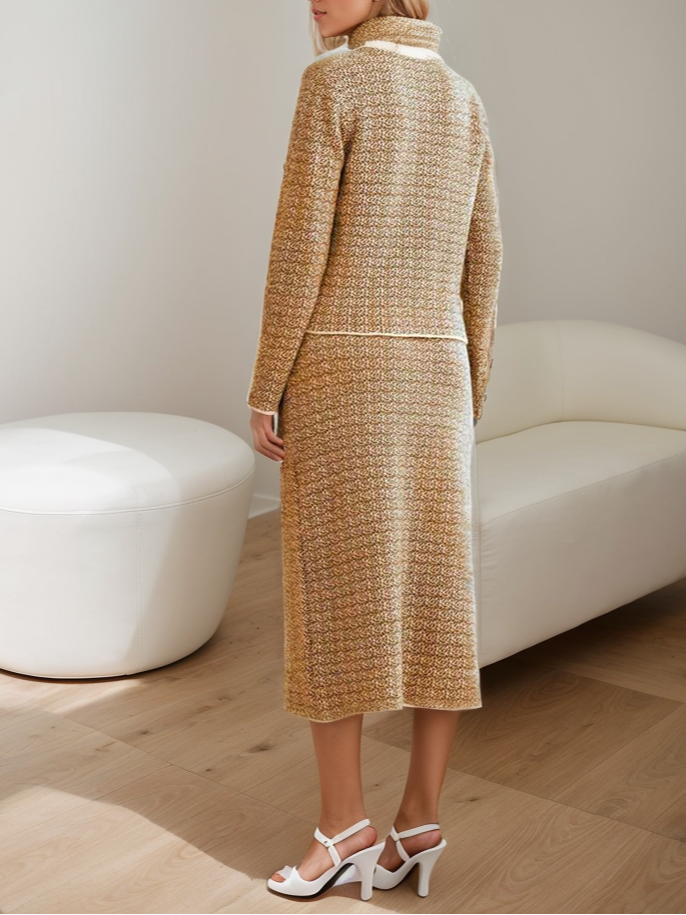 Jupes Géométrique Été Élégant Taille Haute Quotidien Coupe Régulière Mi-longue Fil/fil de laine Régulier pour Femmes