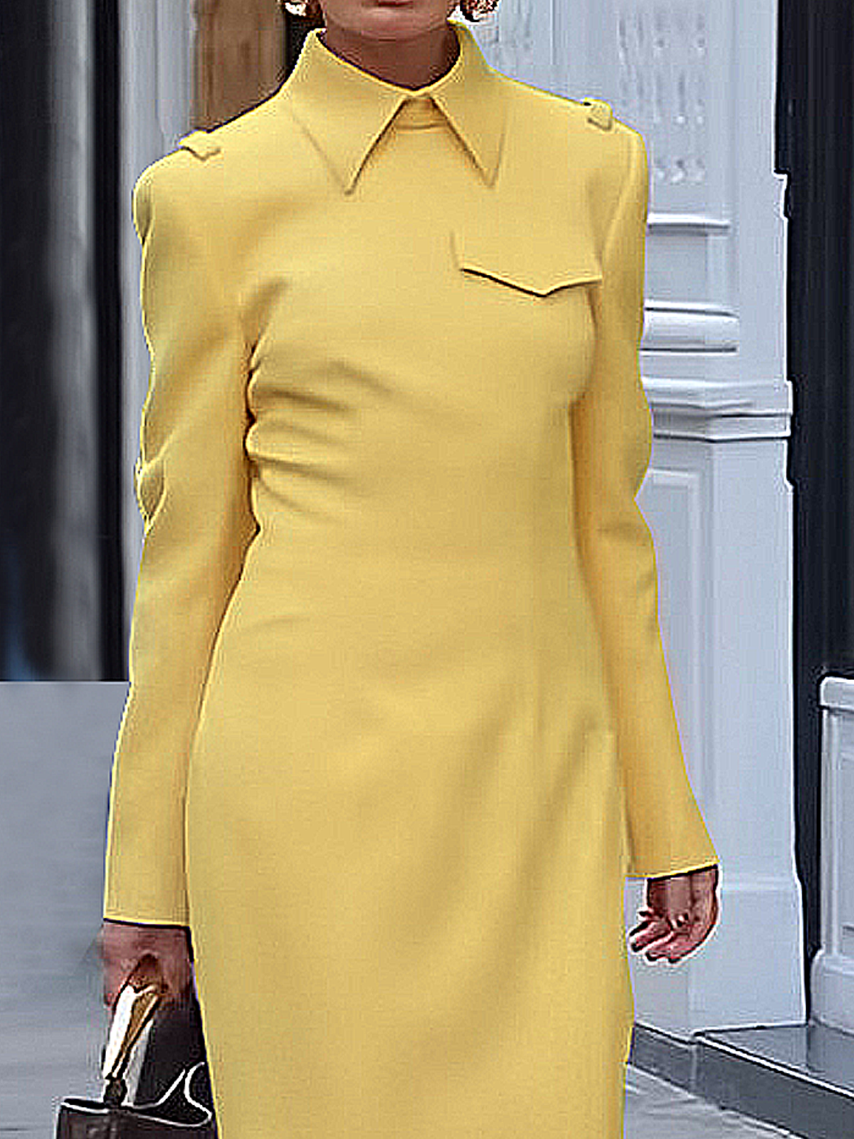 Robes Femmes Plain Printemps / Automne Élégant Polyester Maxi Régulier Manches régulières Col de Chemise ensemble