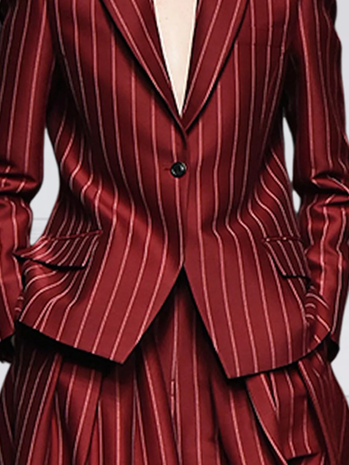 Blazers Rayé Printemps / Automne Urbain Naturel Coupe Régulière Faire la navette à Col Revers Régulier Ligne X pour Femmes