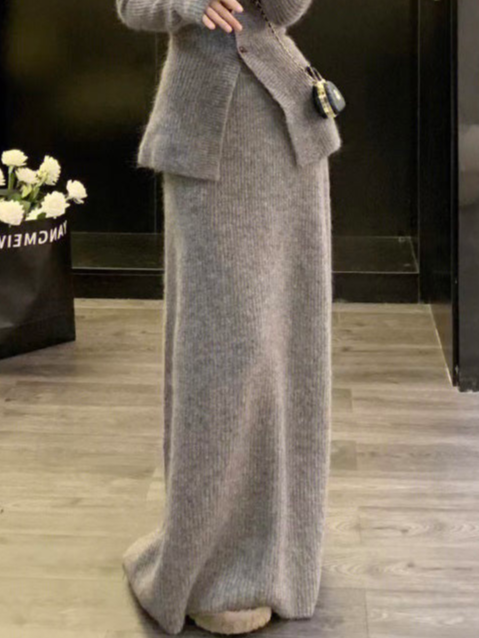 Jupes Décontracté Plain Printemps / Automne Poids lourd Quotidien Maxi Taille Élastique Droit Élasticité moyenne pour Femmes