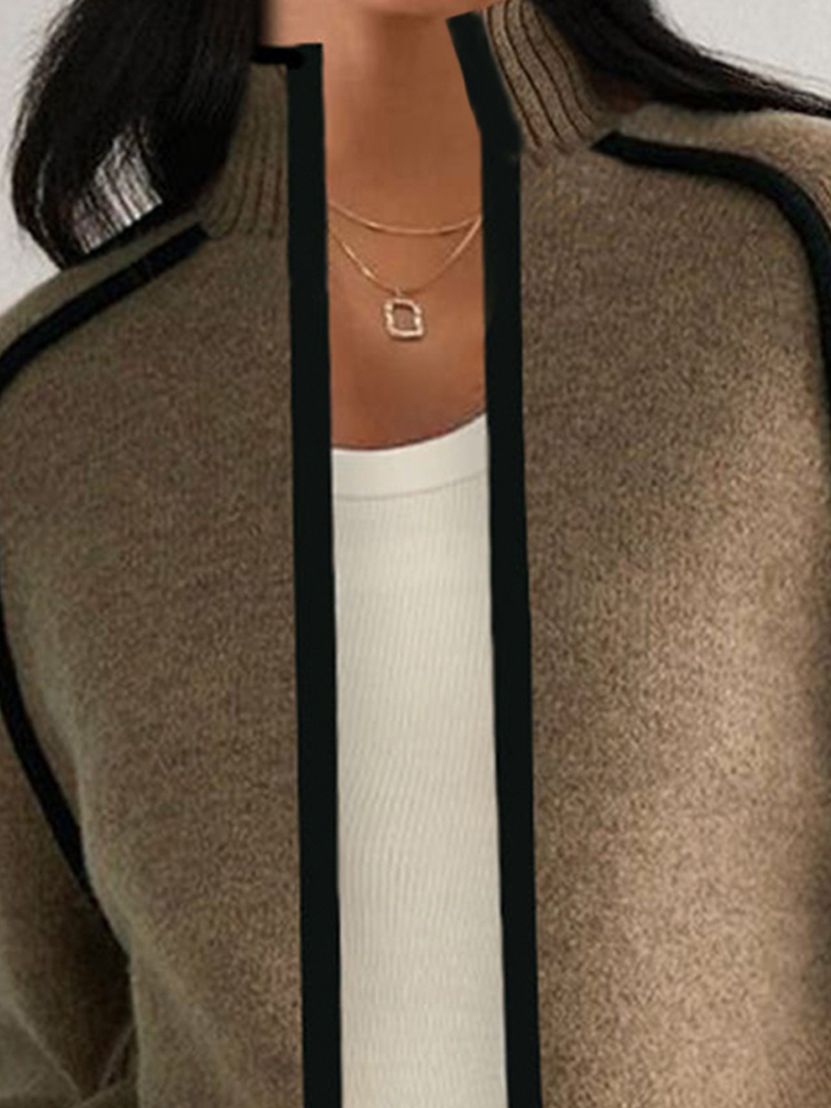 Cardigans Femmes Décontracté Bloc de Couleur Printemps / Automne Acrylique Naturel Quotidien Ample Manches Longues Régulier